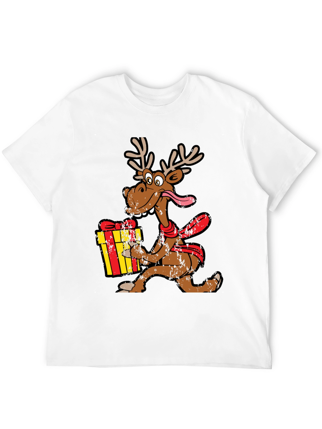 Funny Cartoon Reindeer Christmas T-Shirt