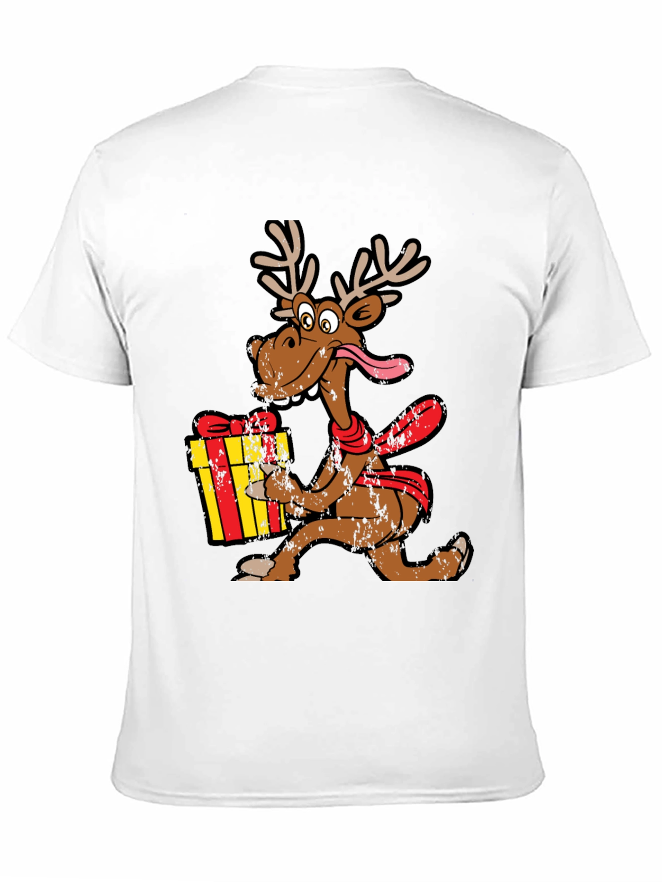 Funny Cartoon Reindeer Christmas T-Shirt