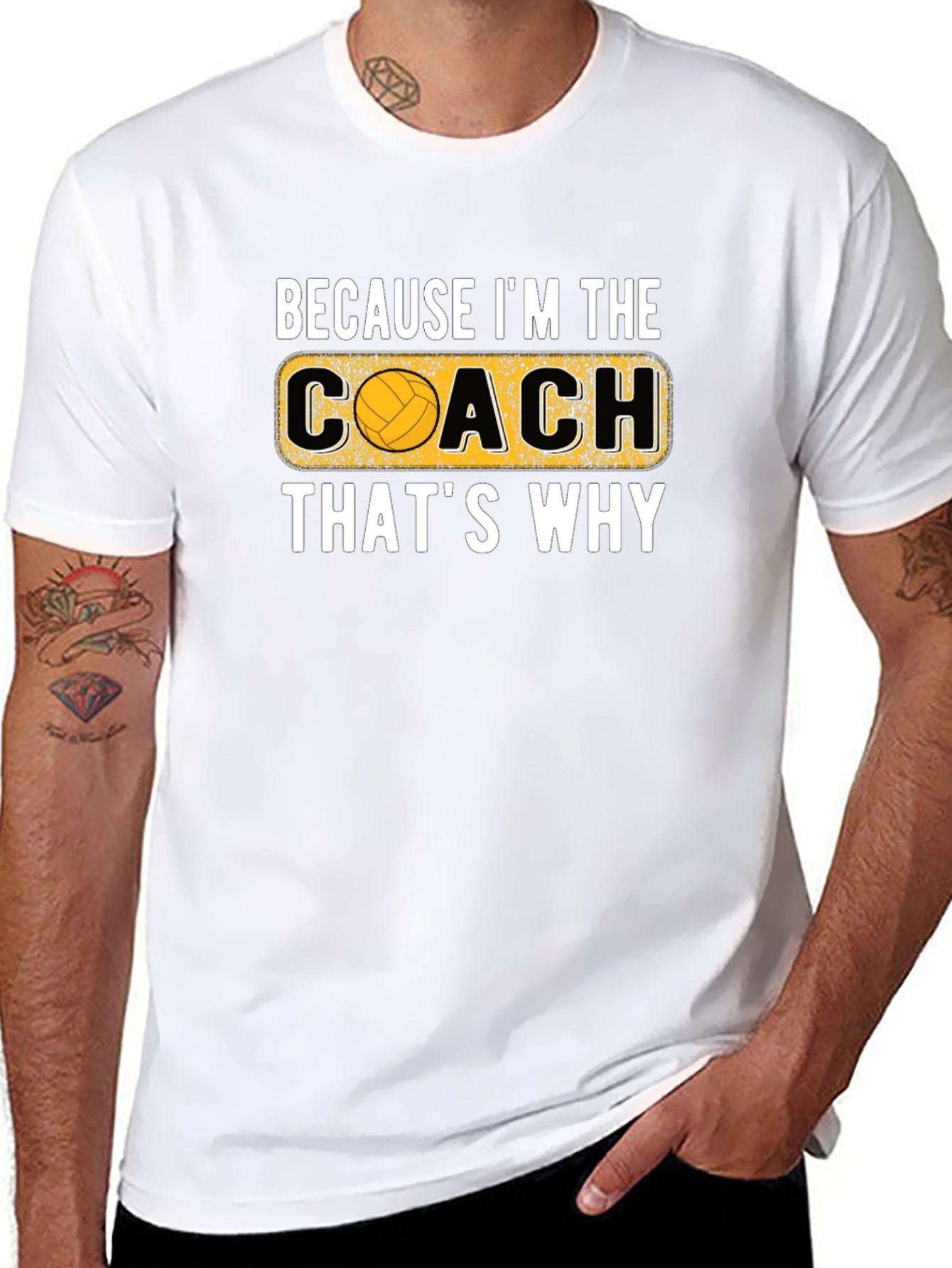 Volleyball Coach Graphic T-Shirt - Black