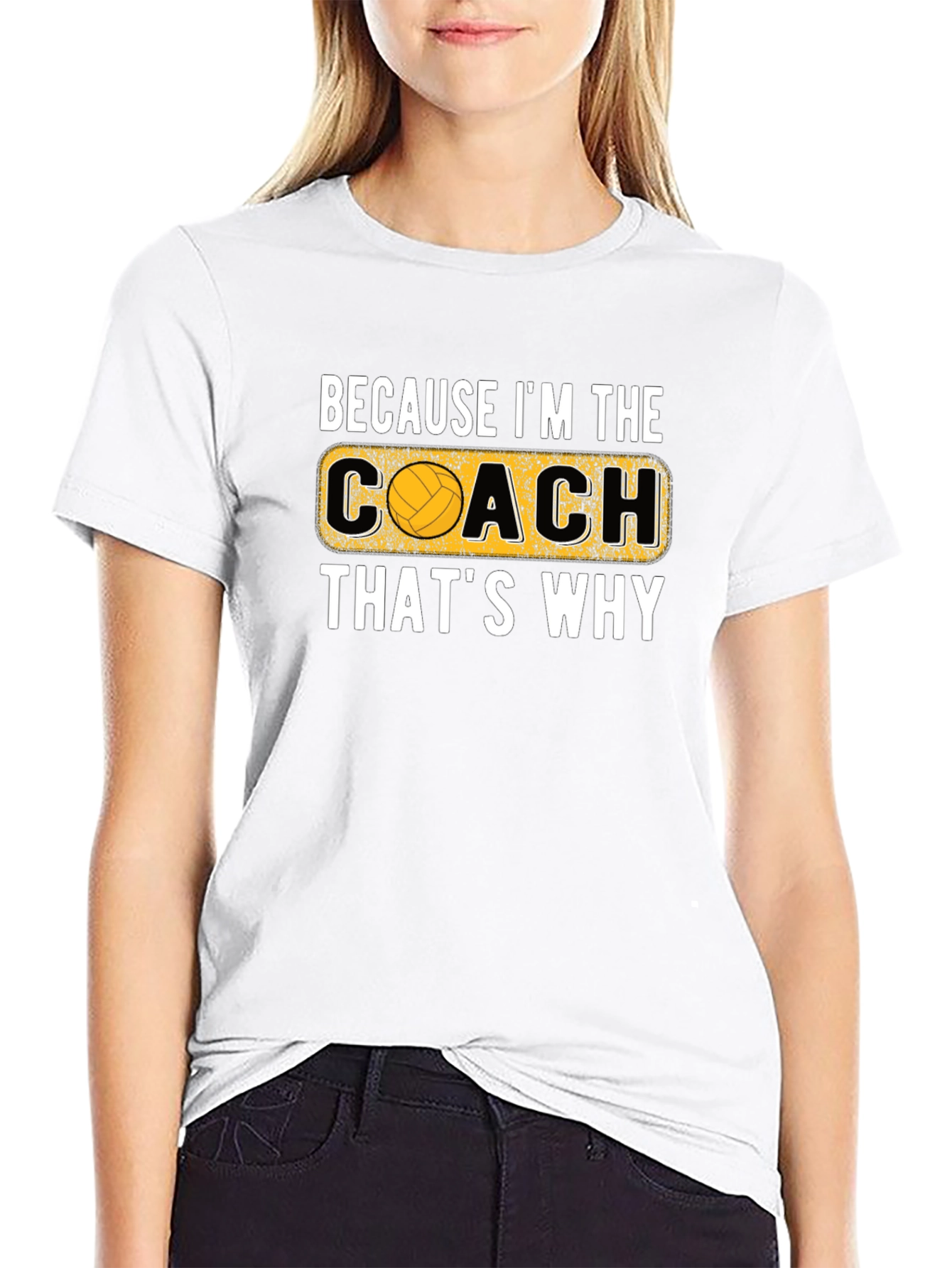 Volleyball Coach Graphic T-Shirt - Black