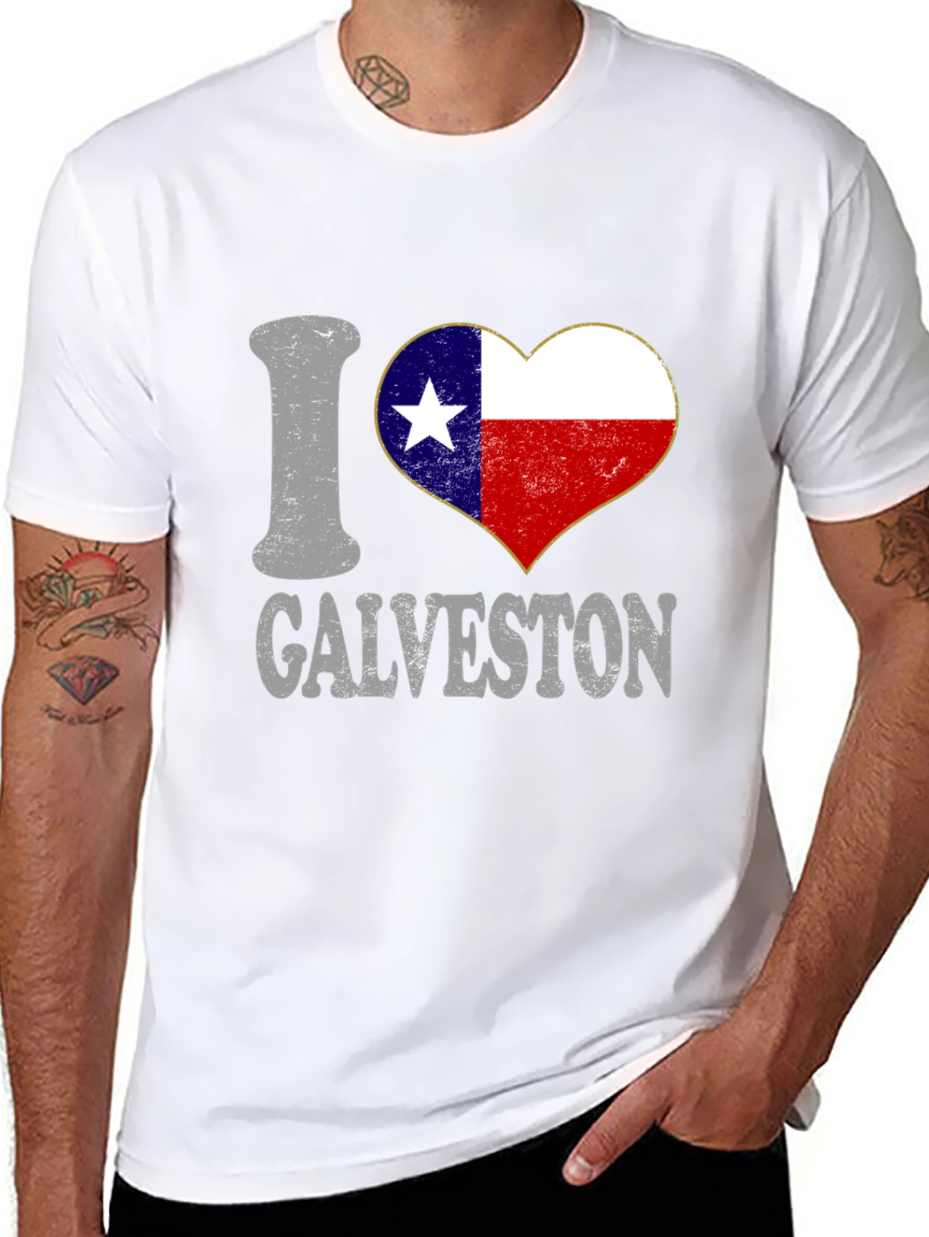 I Heart Galveston Texas T-Shirt Black
