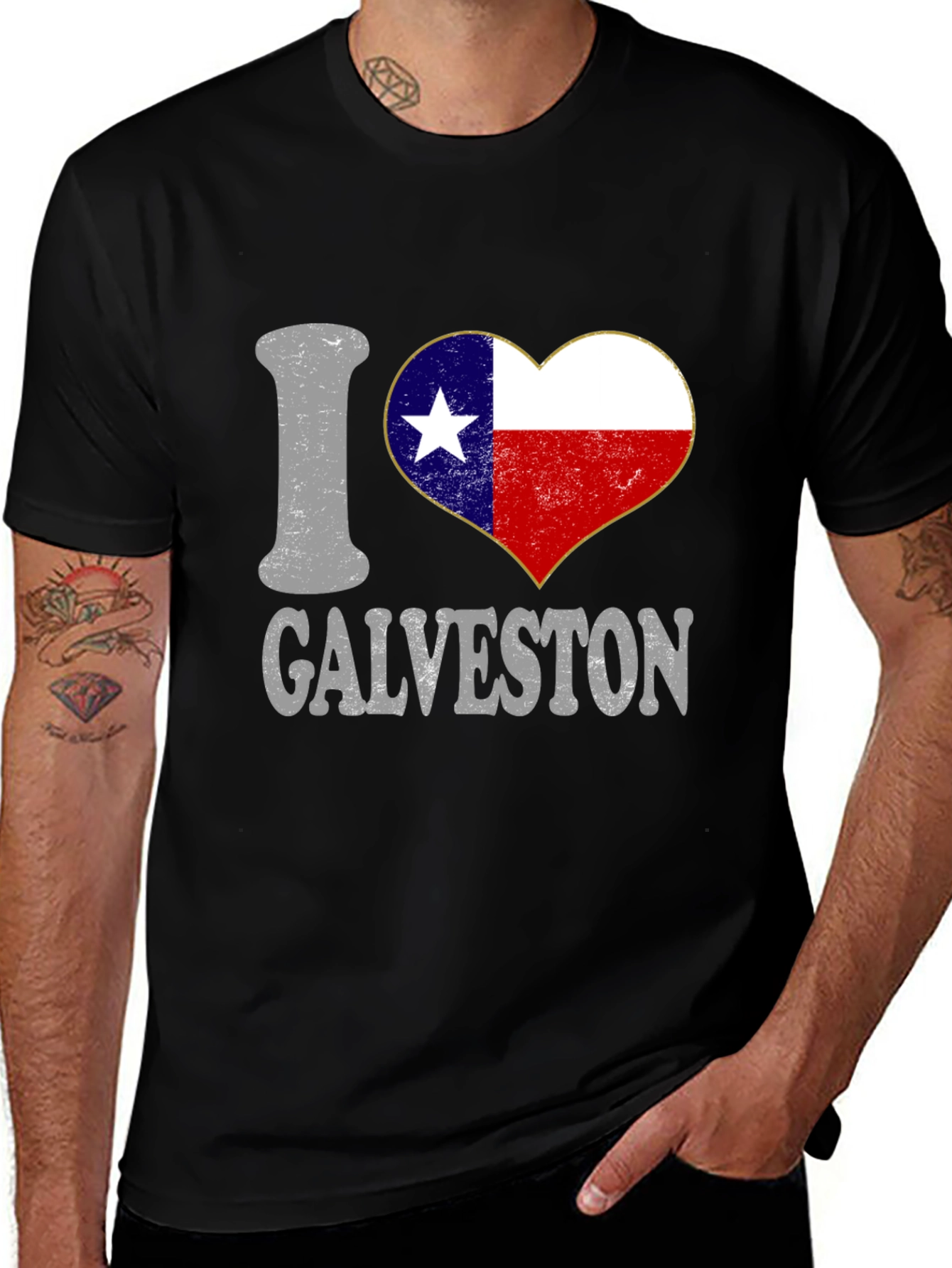 I Heart Galveston Texas T-Shirt Black