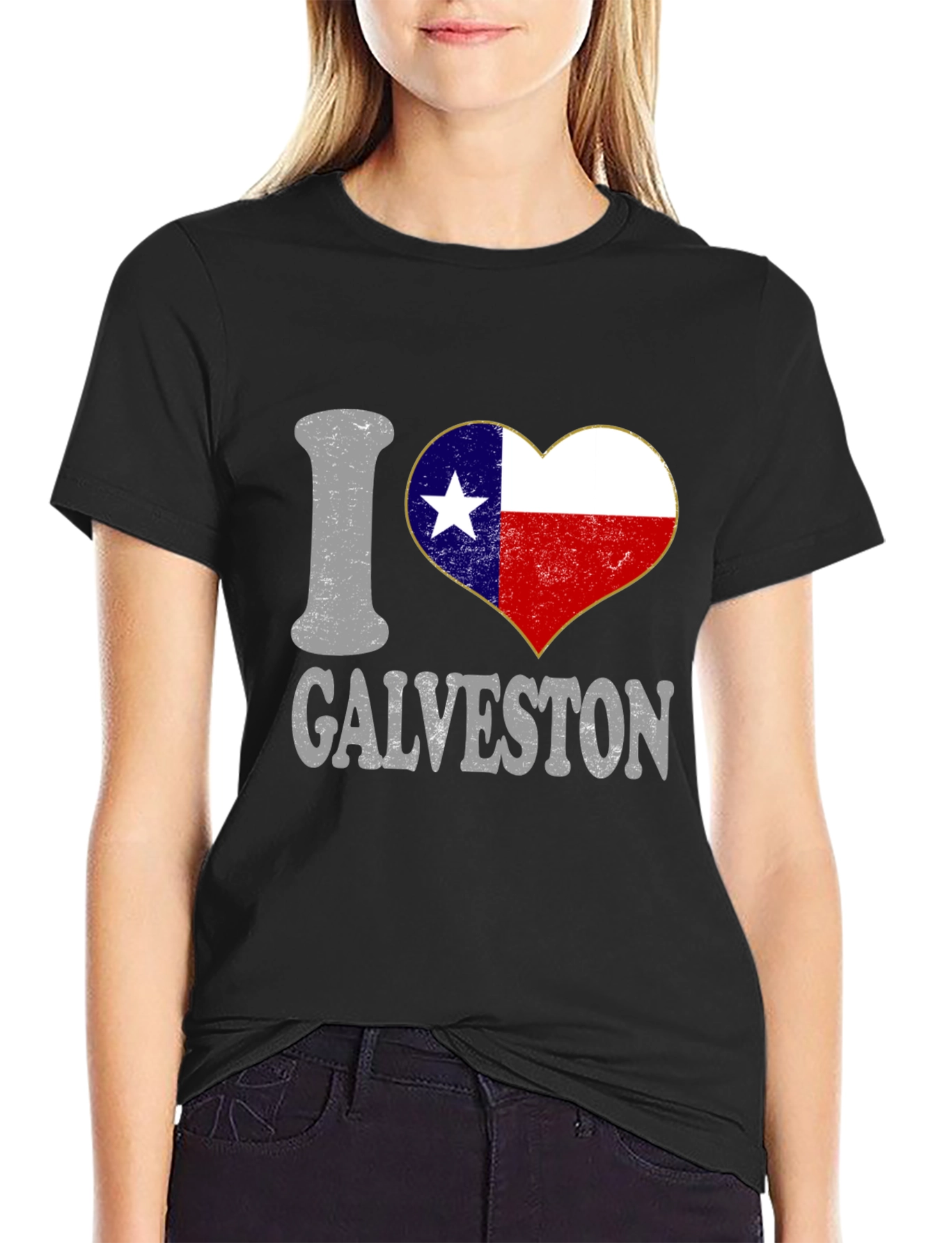 I Heart Galveston Texas T-Shirt Black