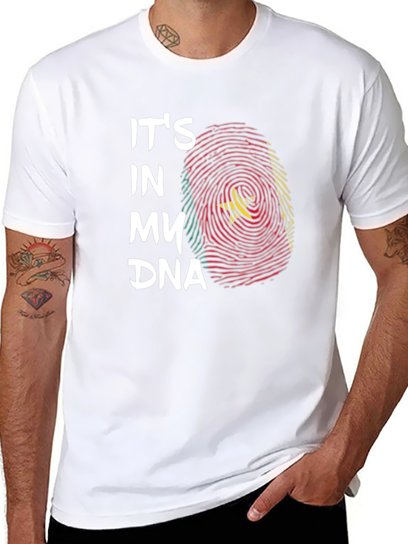Cameroon Flag DNA T-Shirt - Black