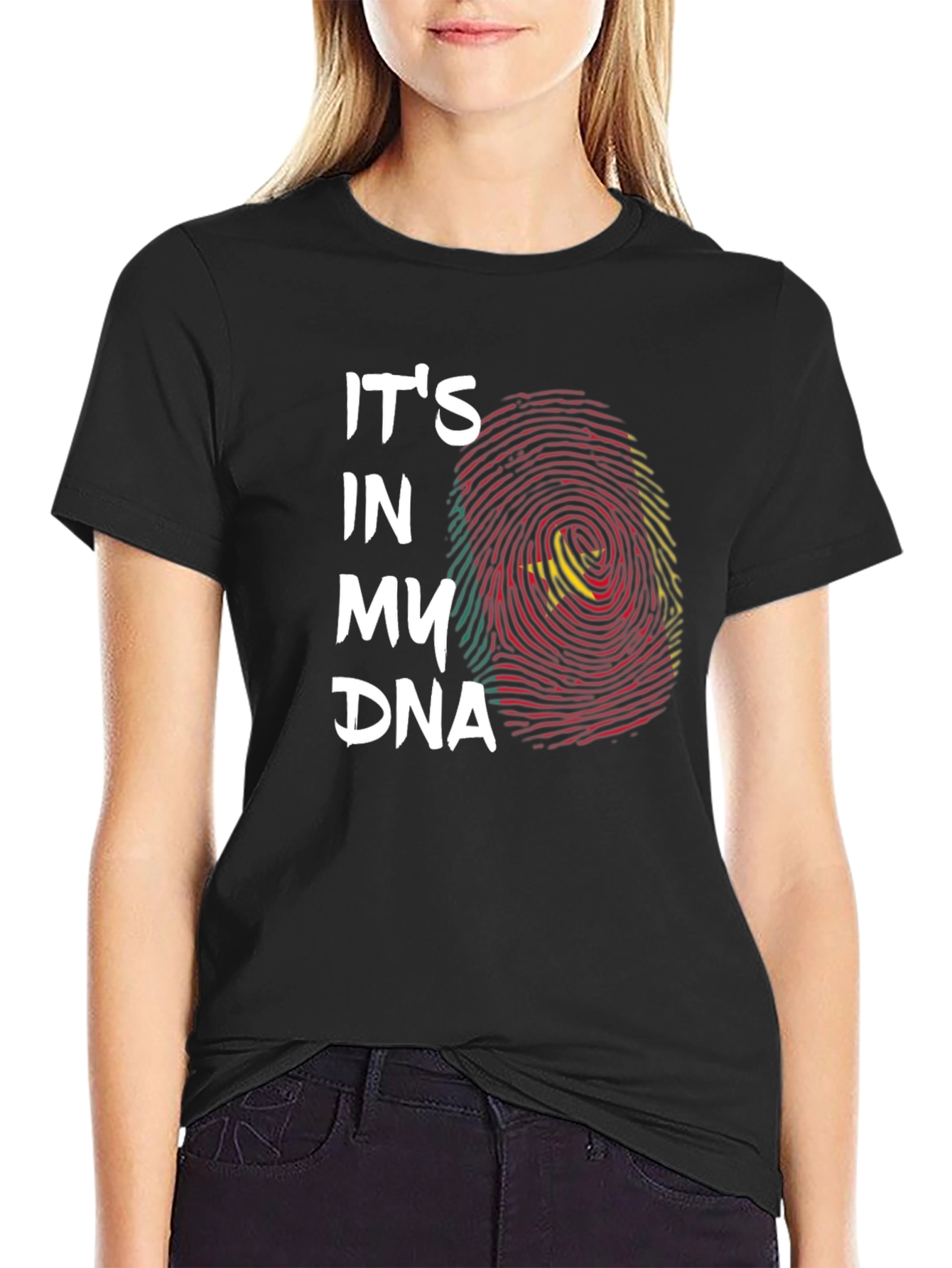 Cameroon Flag DNA T-Shirt - Black