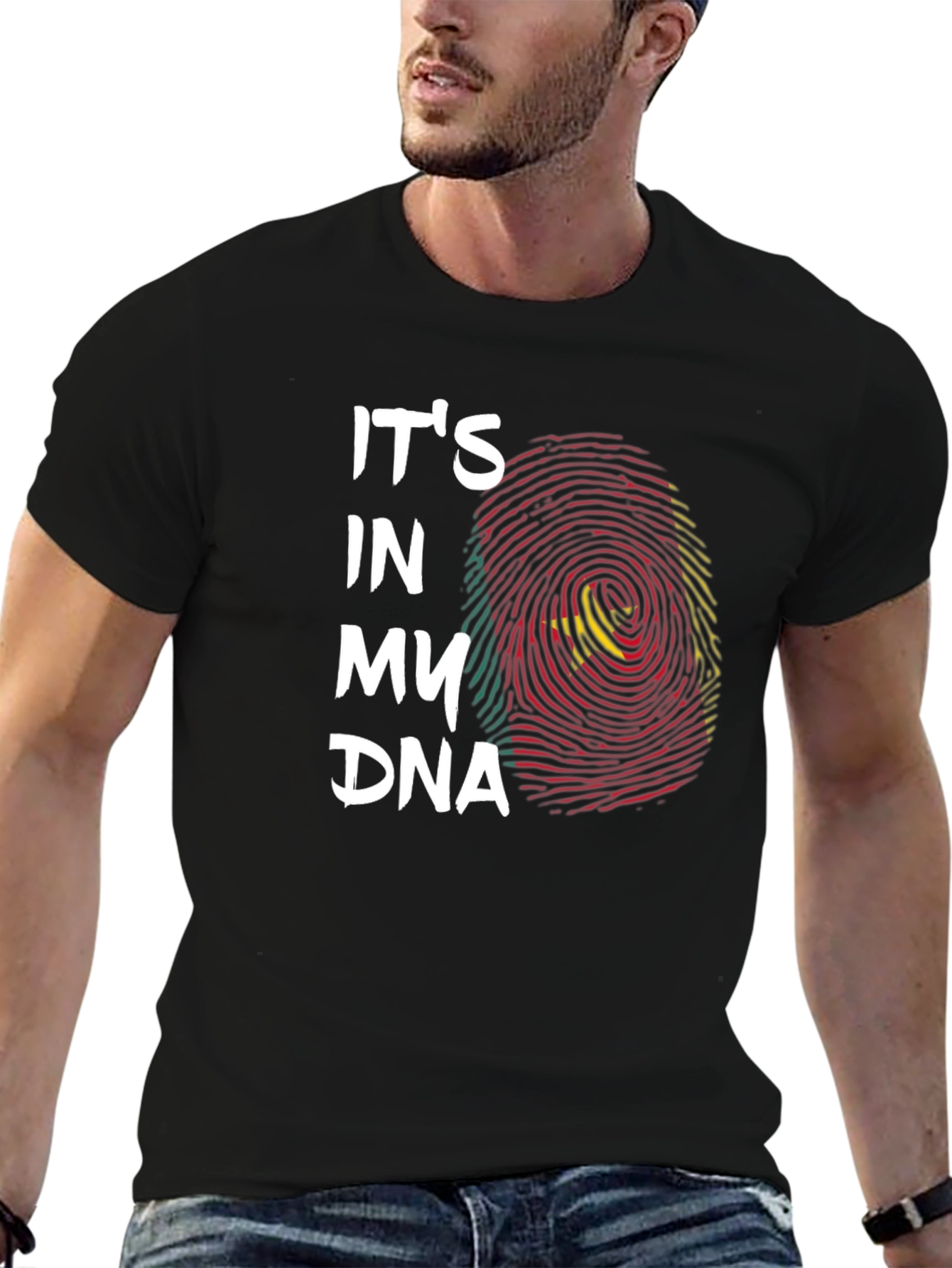 Cameroon Flag DNA T-Shirt - Black
