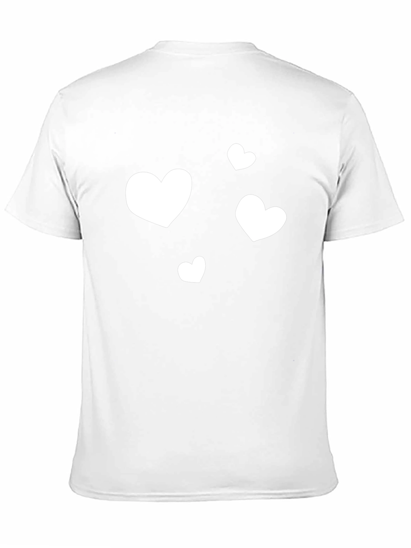 Heart Print Black Crew Neck T-Shirt