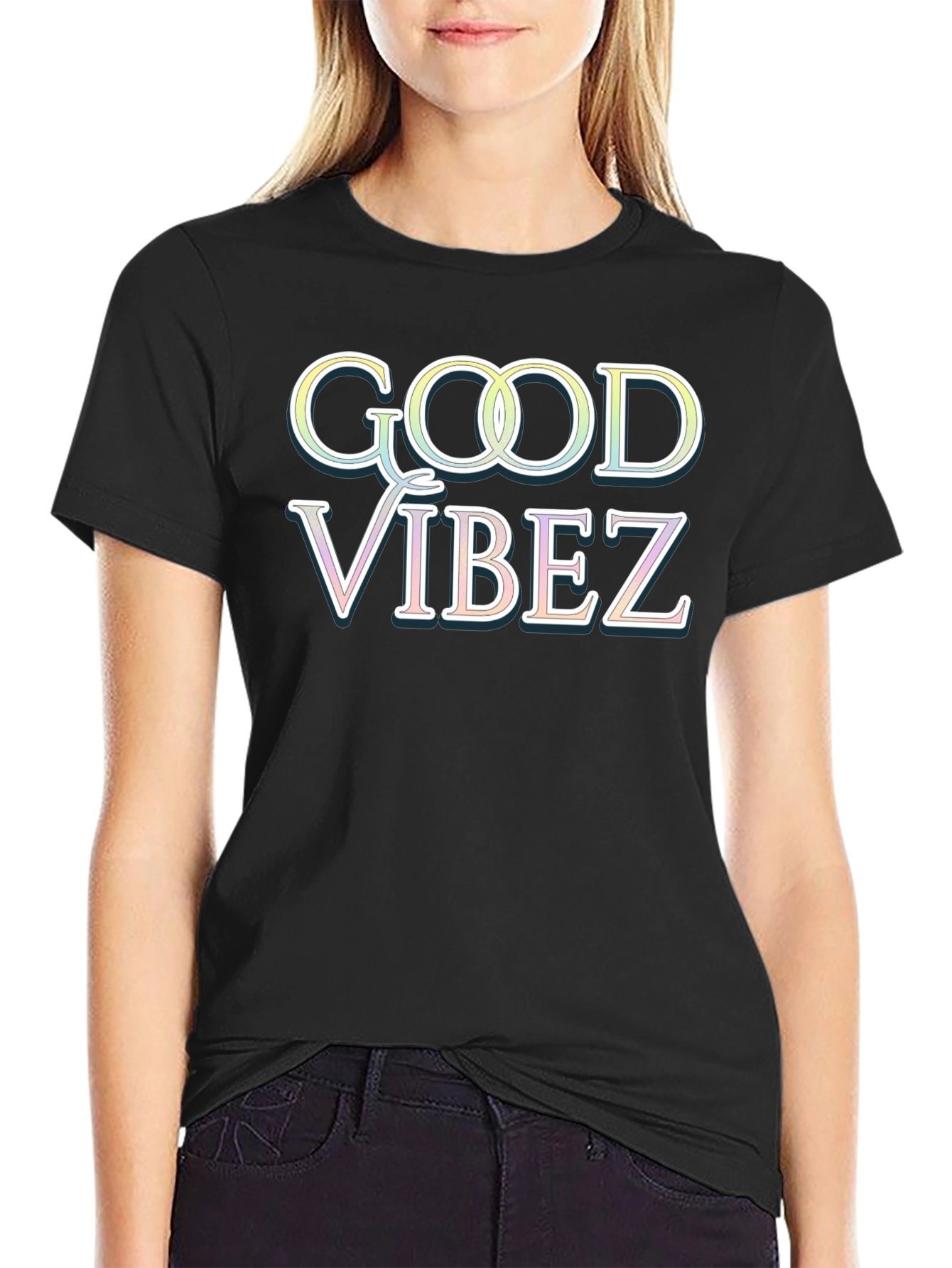 Good Vibez Black T-Shirt - Trendy Graphic Tee