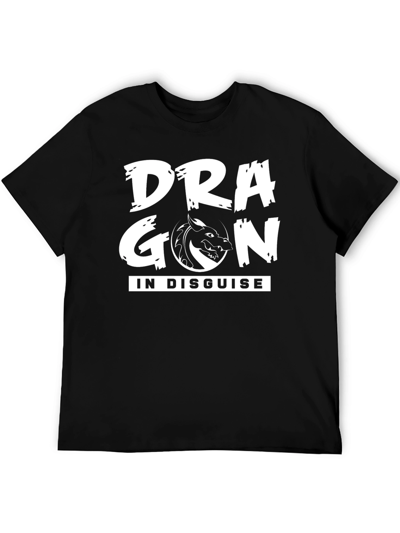 Dragon In Disguise Graphic Tee - Black Cotton T-Shirt