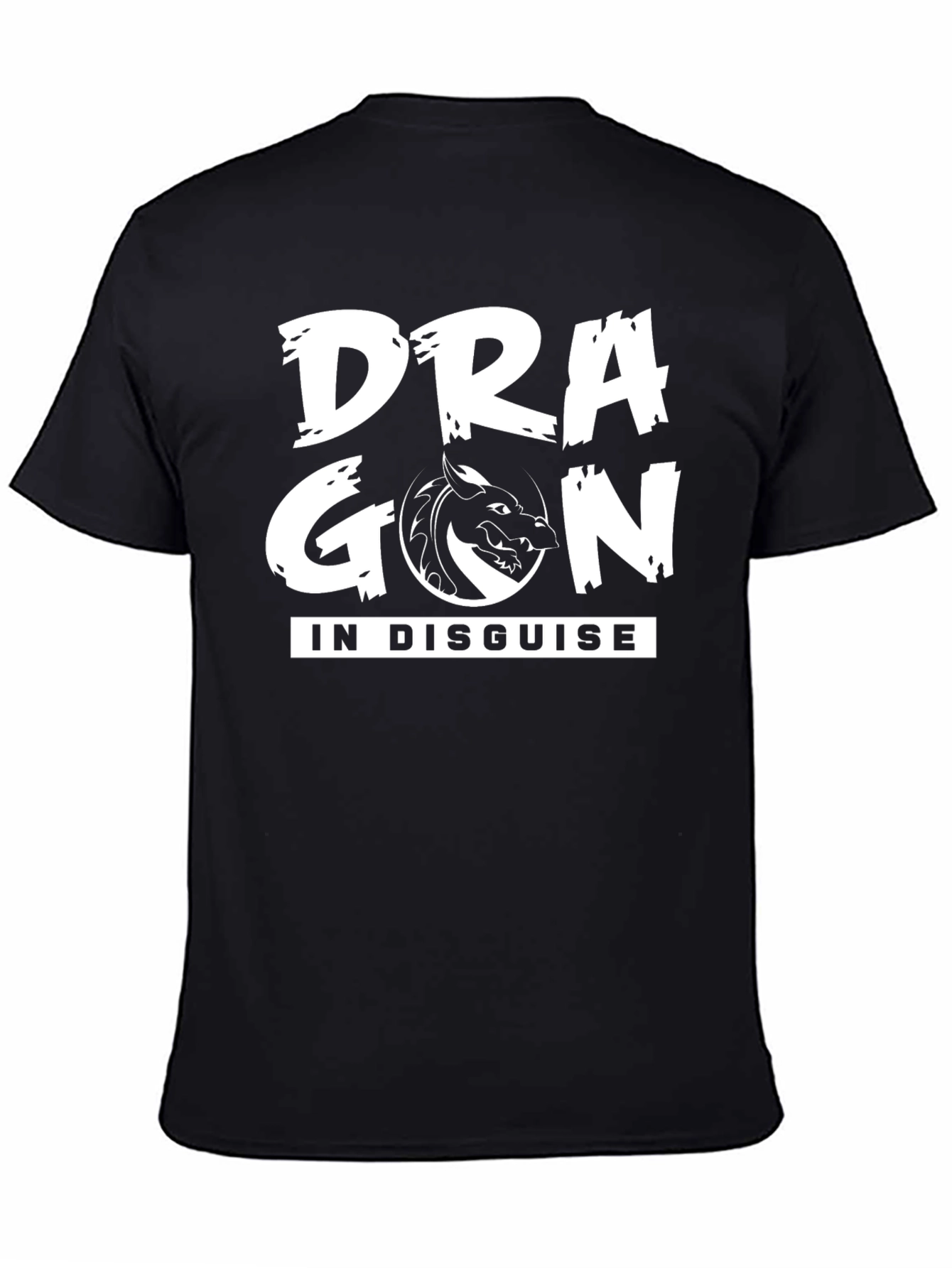 Dragon In Disguise Graphic Tee - Black Cotton T-Shirt