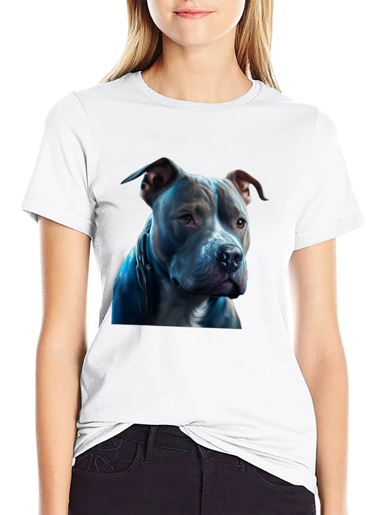 Pitbull Dog Graphic Black T-Shirt