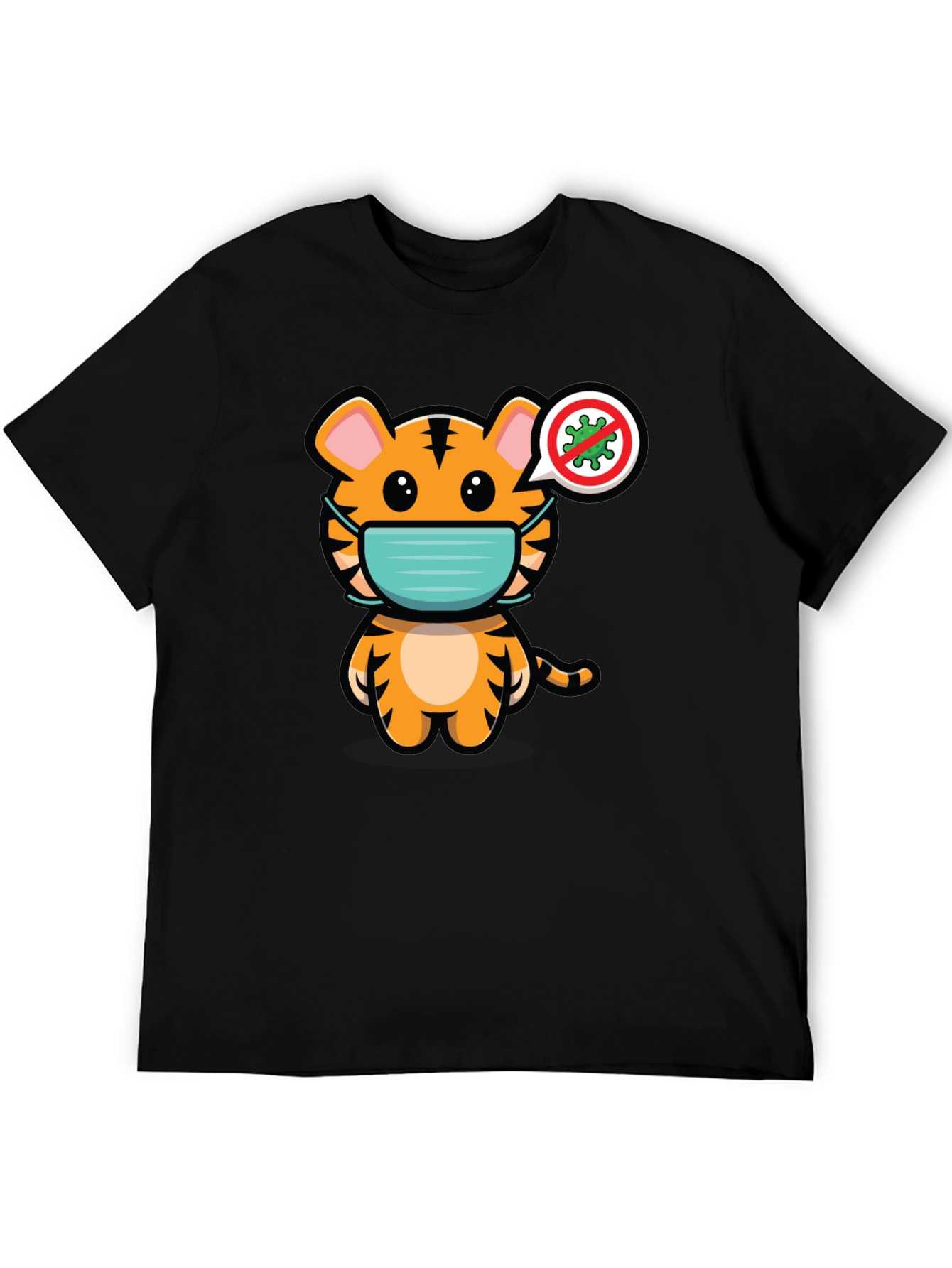 Tiger Wearing Mask Graphic T-Shirt