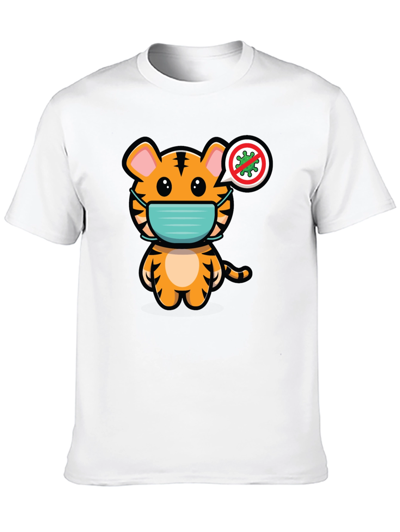Tiger Wearing Mask Graphic T-Shirt
