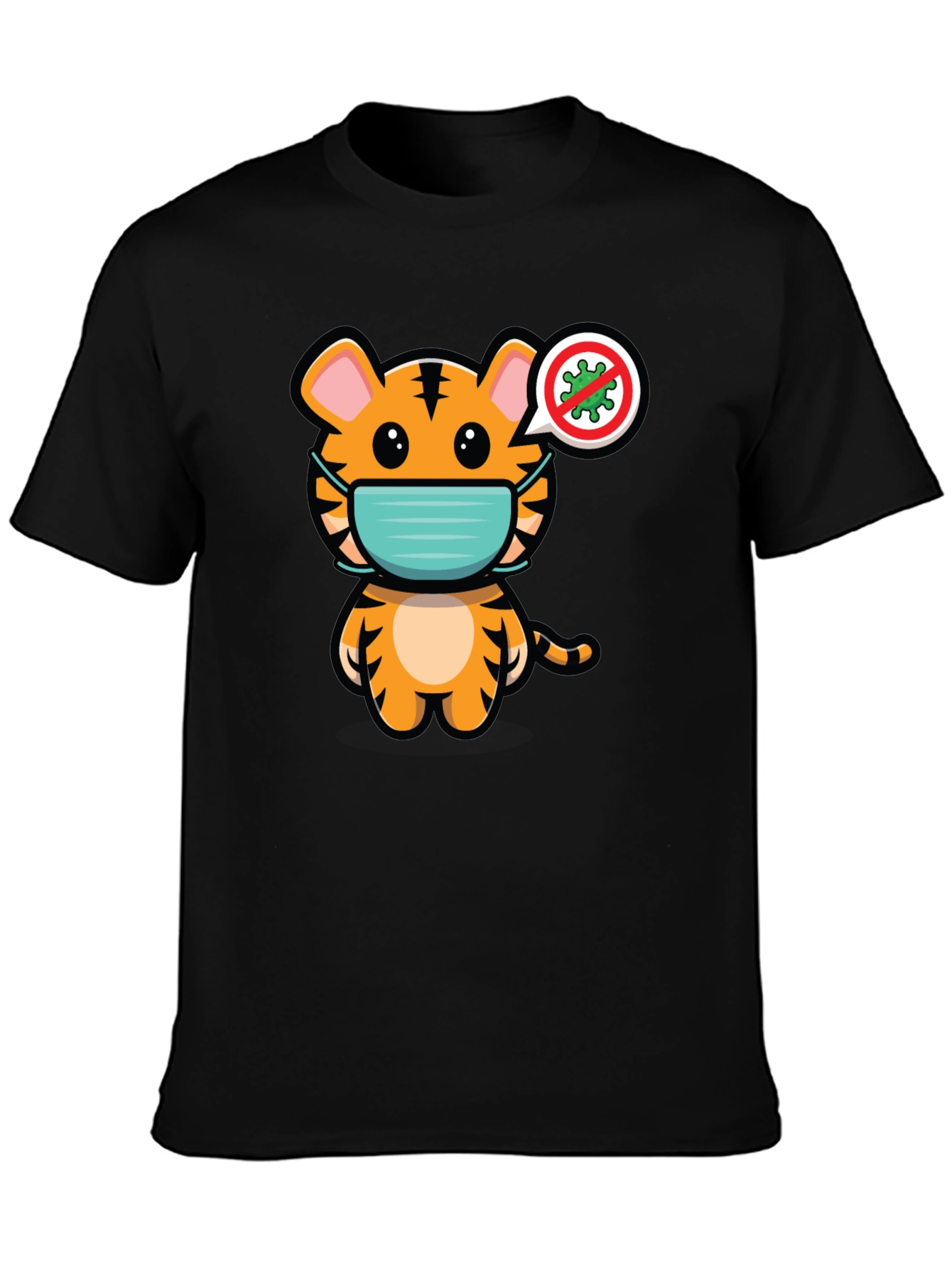 Tiger Wearing Mask Graphic T-Shirt