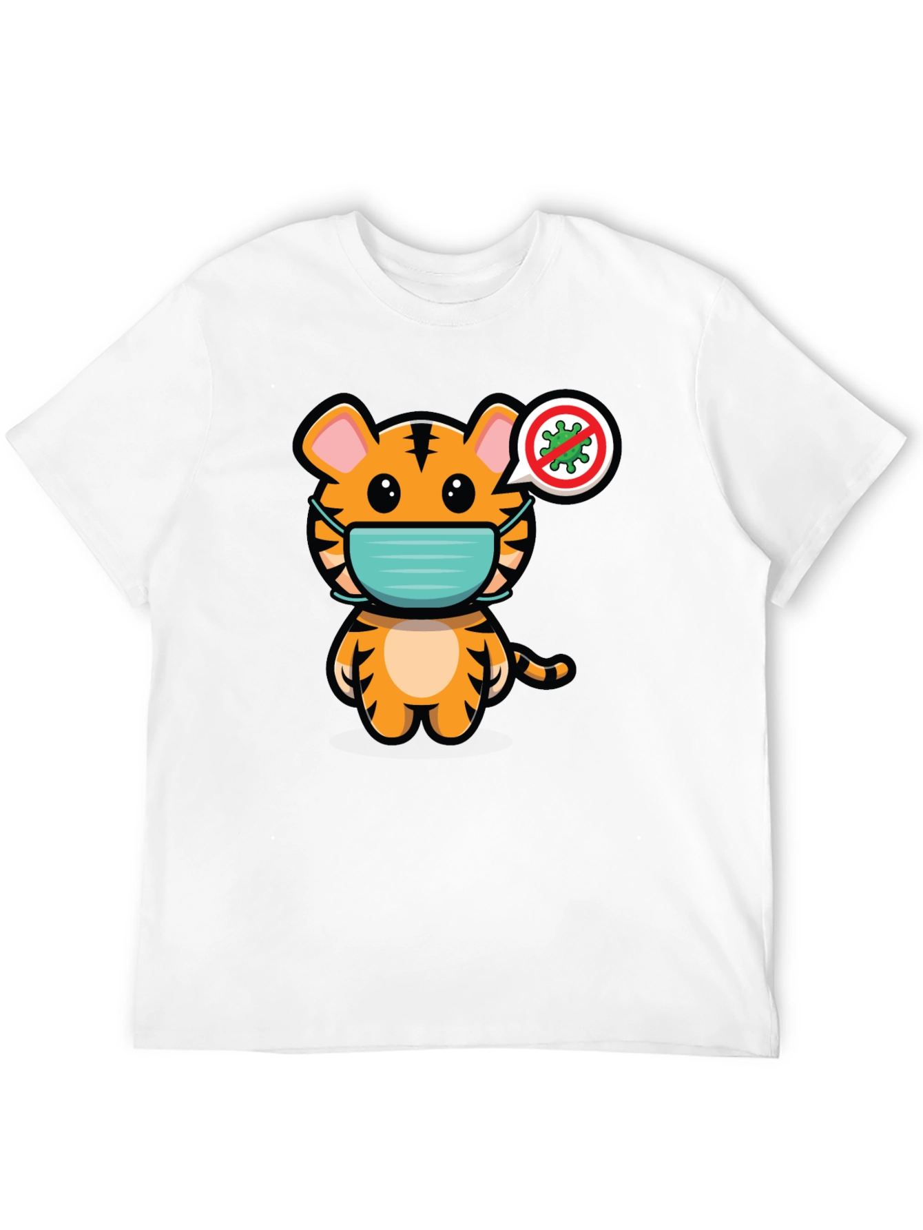 Tiger Wearing Mask Graphic T-Shirt