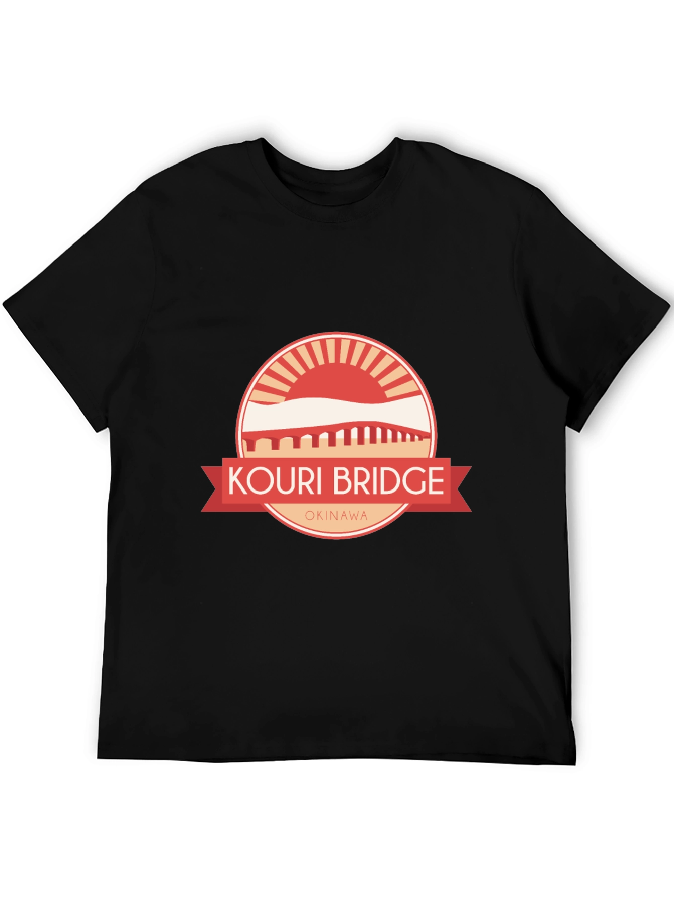 Kouri Bridge Okinawa Graphic Tee - Black T-Shirt