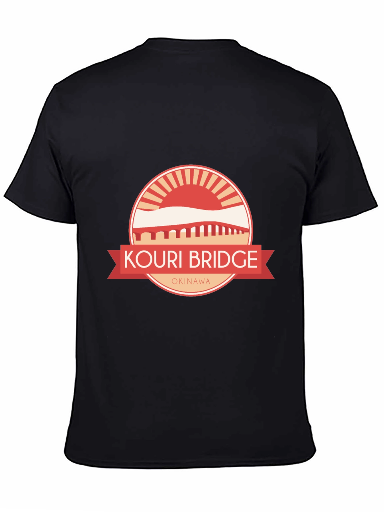 Kouri Bridge Okinawa Graphic Tee - Black T-Shirt