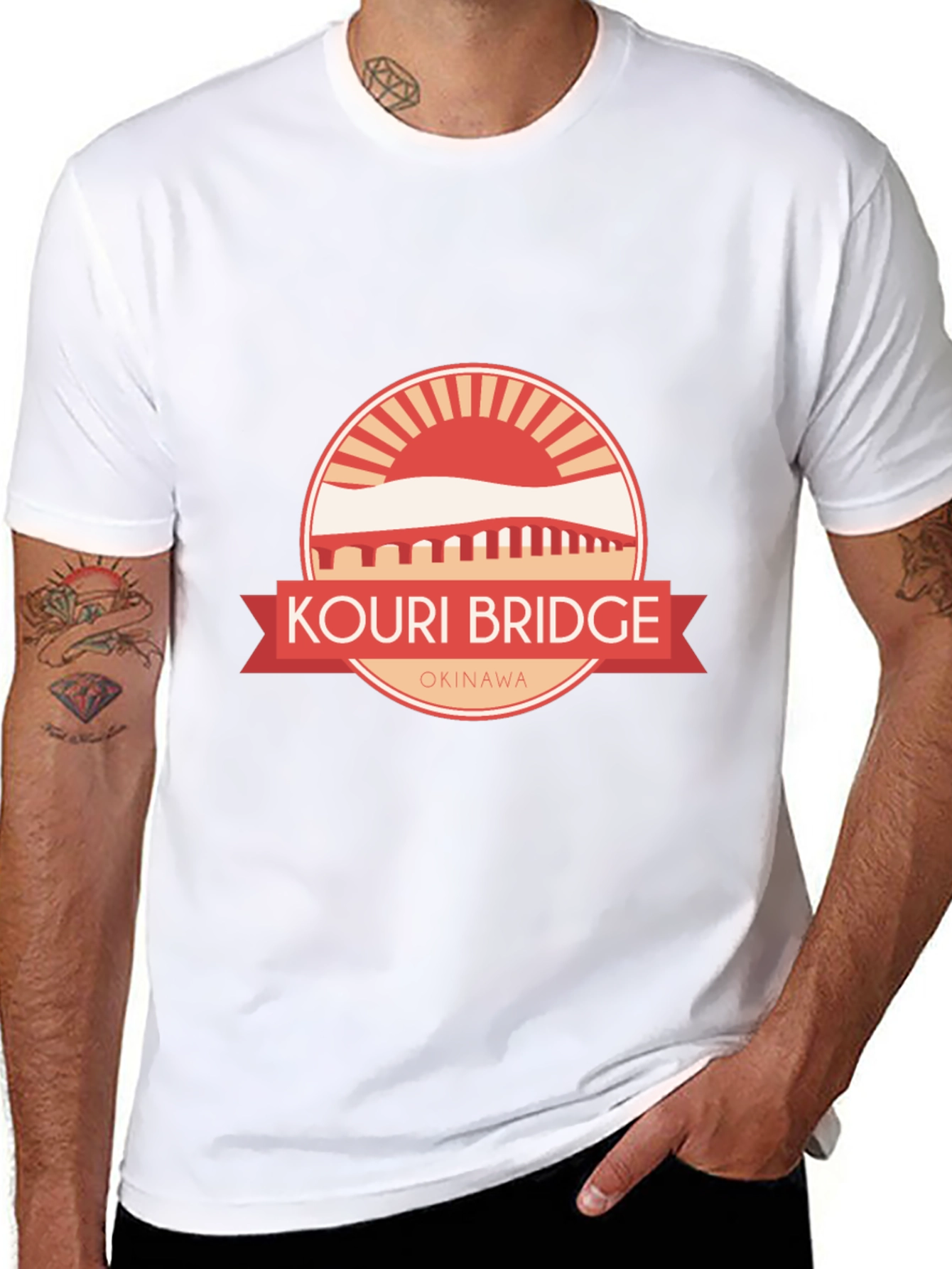 Kouri Bridge Okinawa Graphic Tee - Black T-Shirt