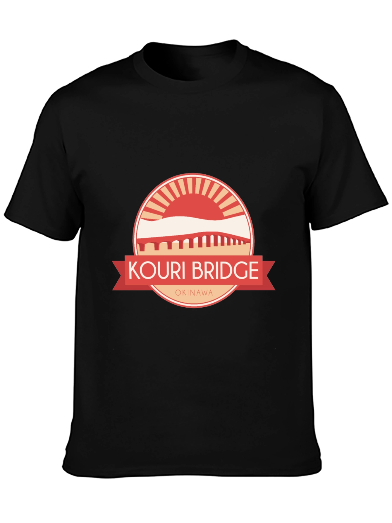 Kouri Bridge Okinawa Graphic Tee - Black T-Shirt