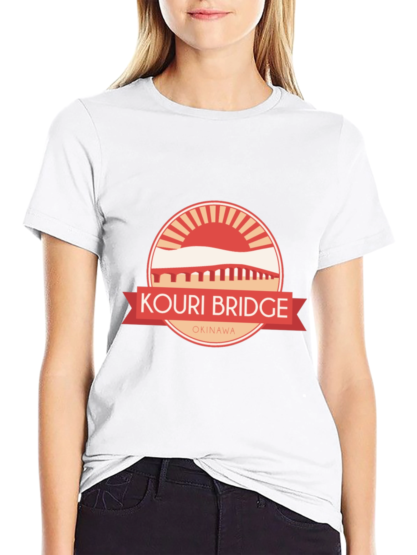 Kouri Bridge Okinawa Graphic Tee - Black T-Shirt