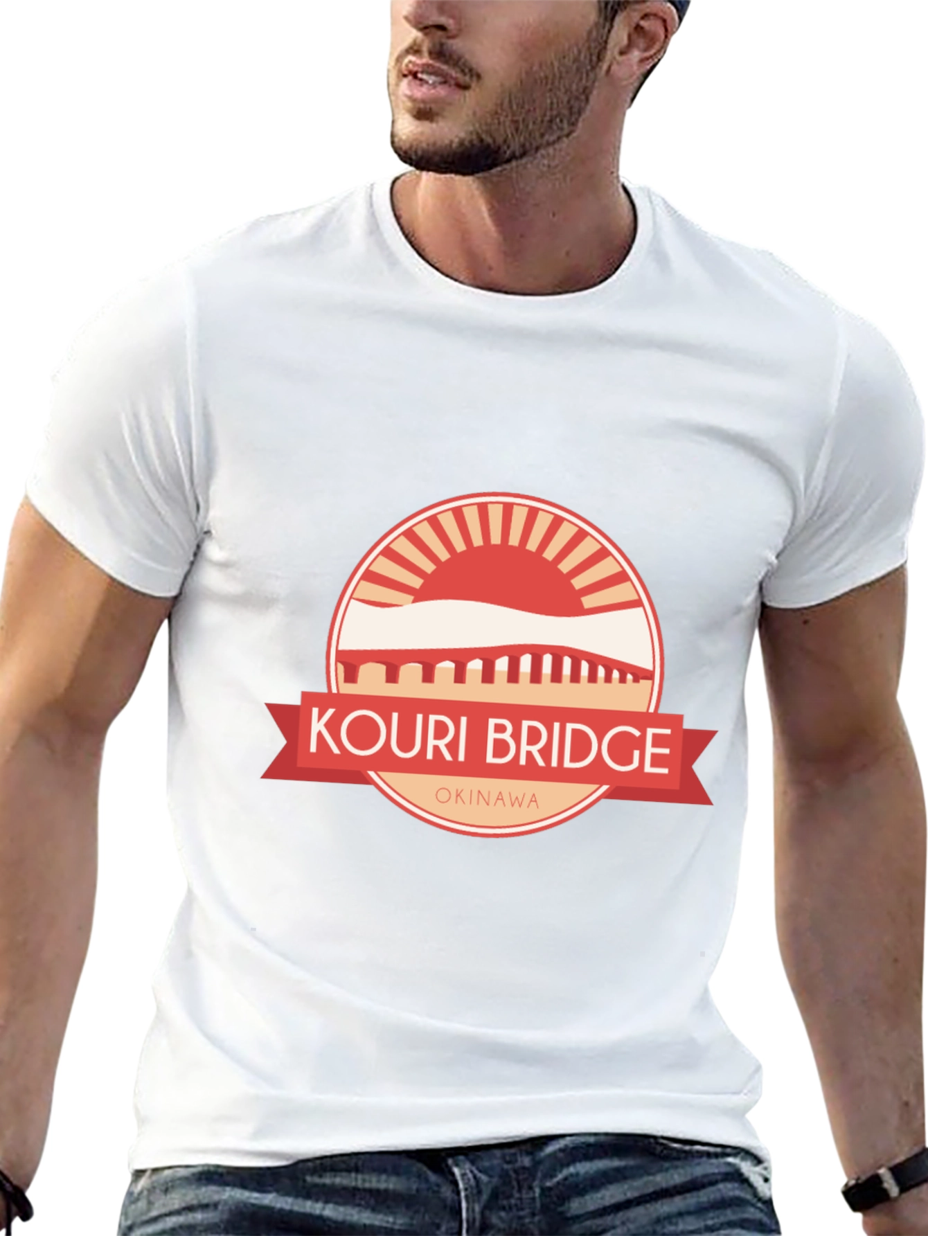 Kouri Bridge Okinawa Graphic Tee - Black T-Shirt