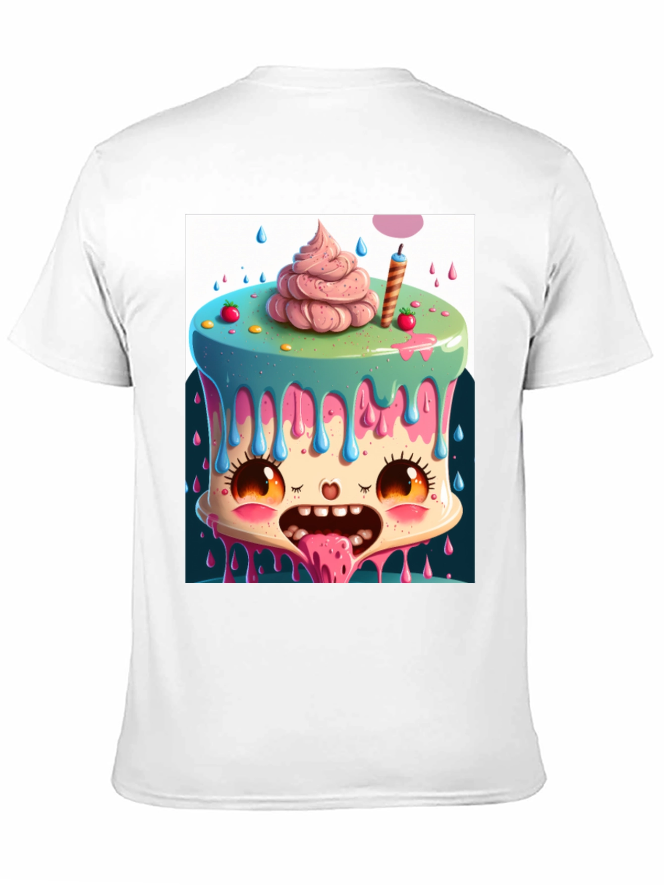 Cartoon Cake Monster Graphic Tee - Unique Design