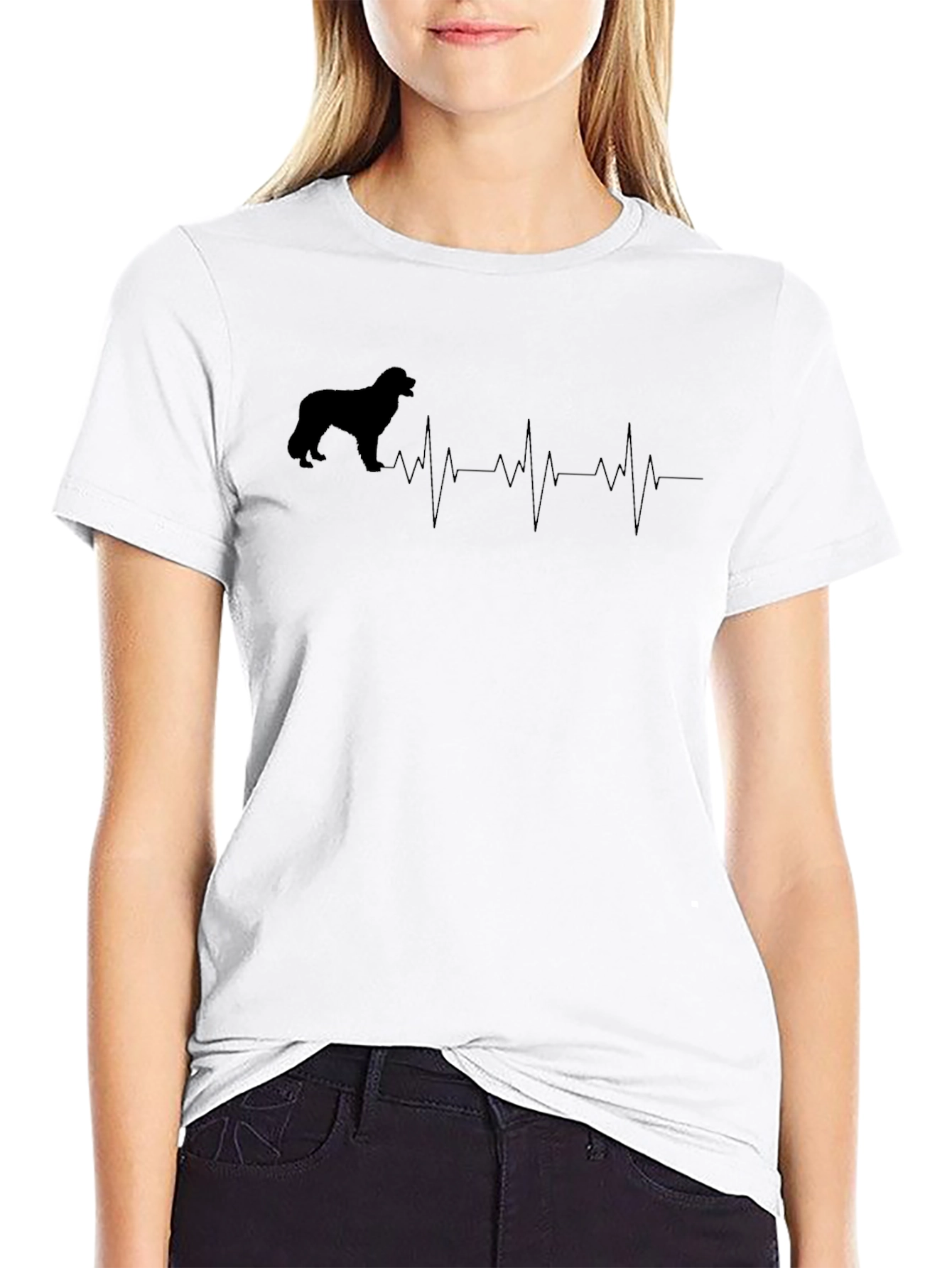 Dog Heartbeat T-Shirt - Mens Black Tee