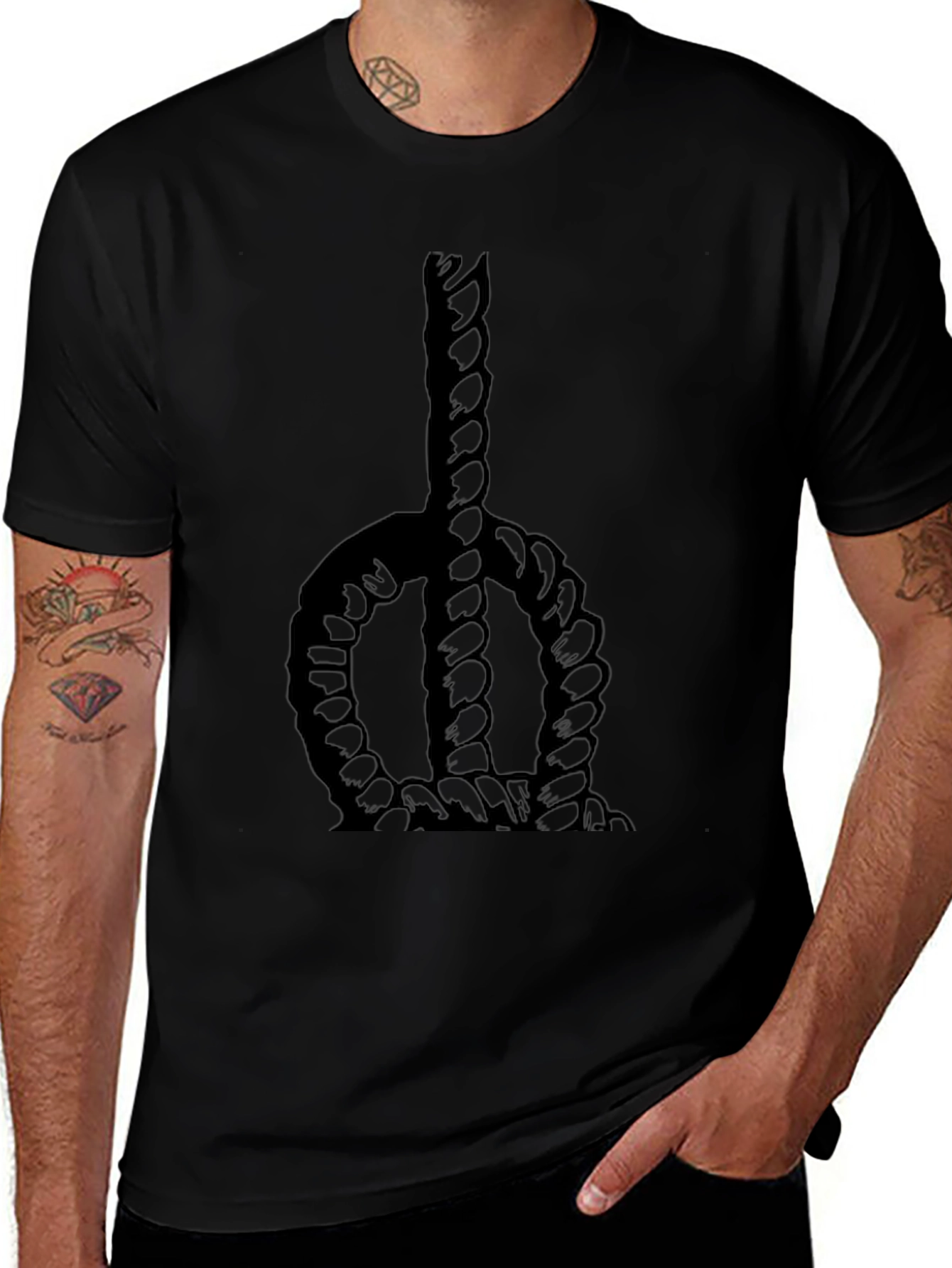 Rope Graphic Black T-Shirt
