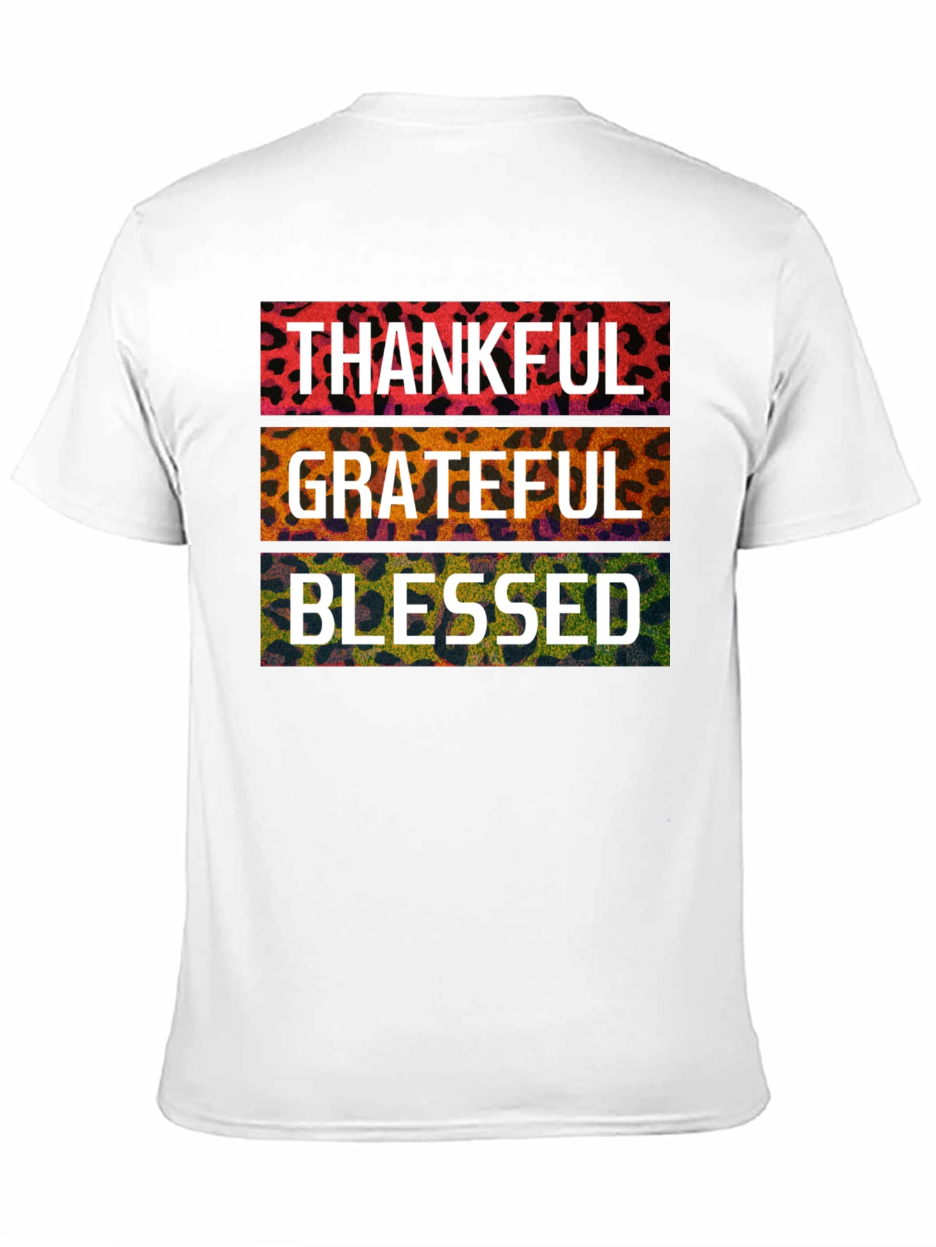 Thankful Grateful Blessed Leopard Print T-Shirt
