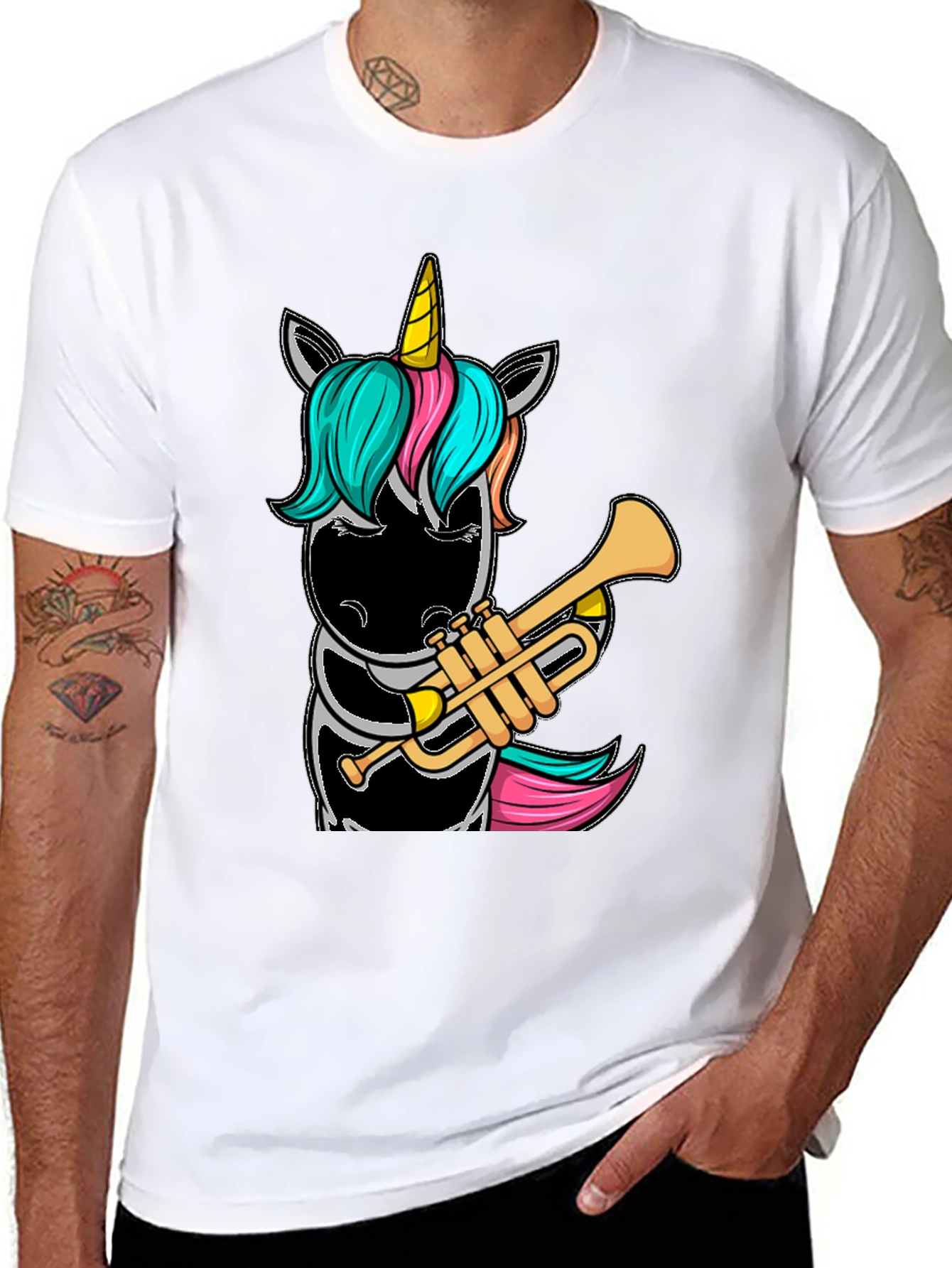 Unicorn Trumpet Player Graphic Tee