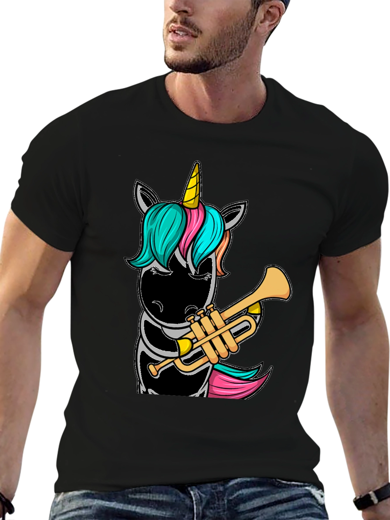 Unicorn Trumpet Player Graphic Tee