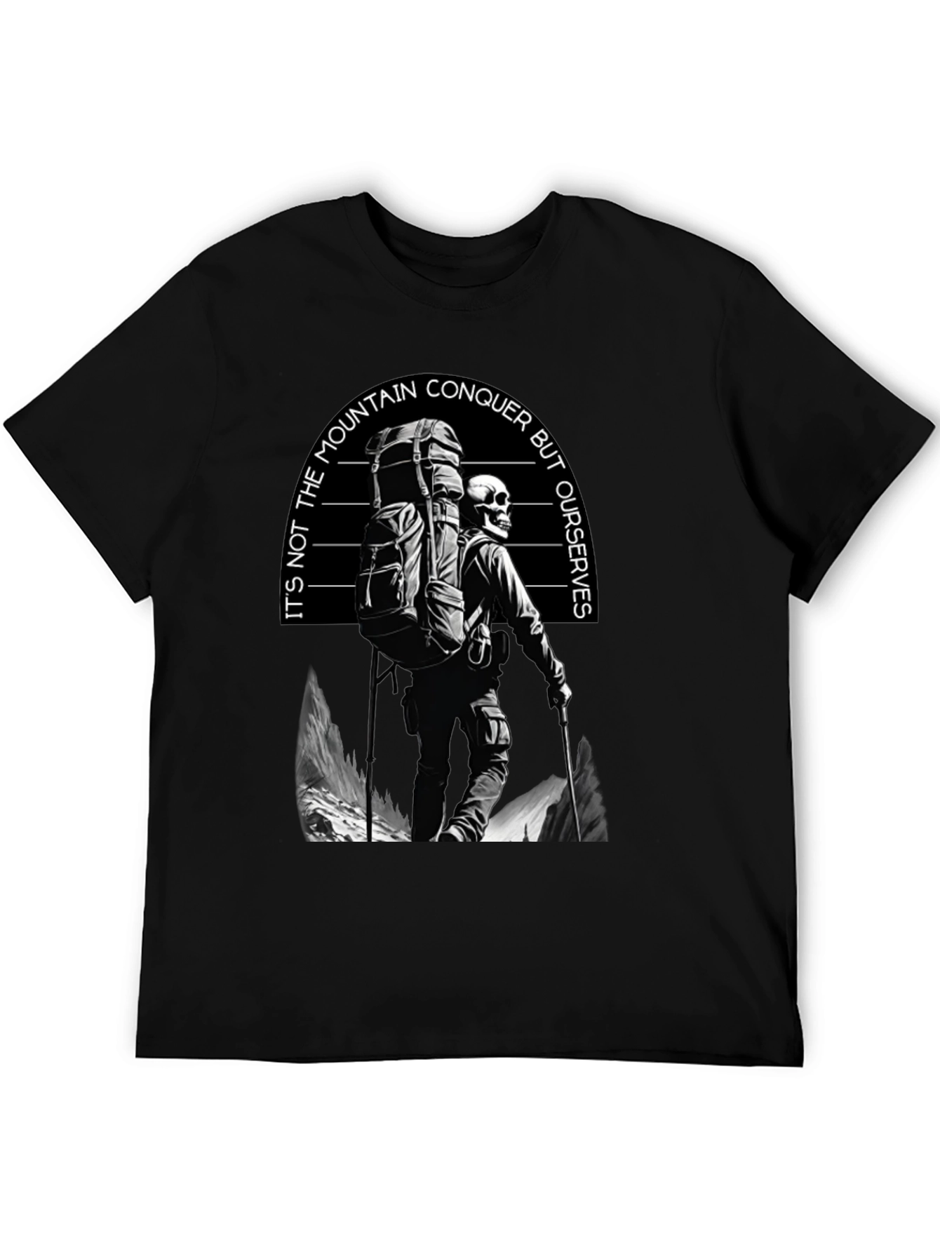 Conquer Yourself Graphic T-Shirt - Black Cotton Tee