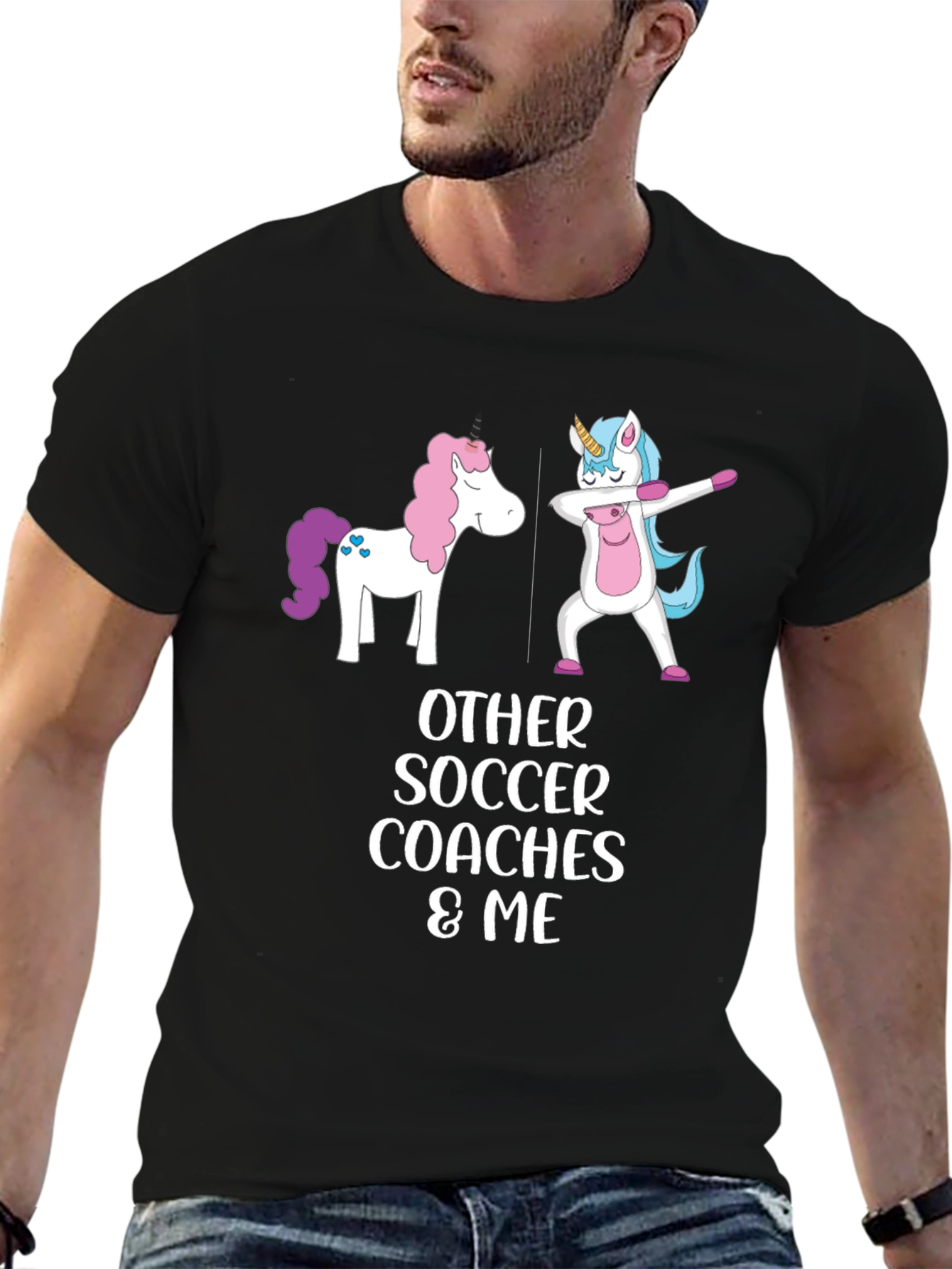 Unicorn Soccer Coach Graphic T-Shirt