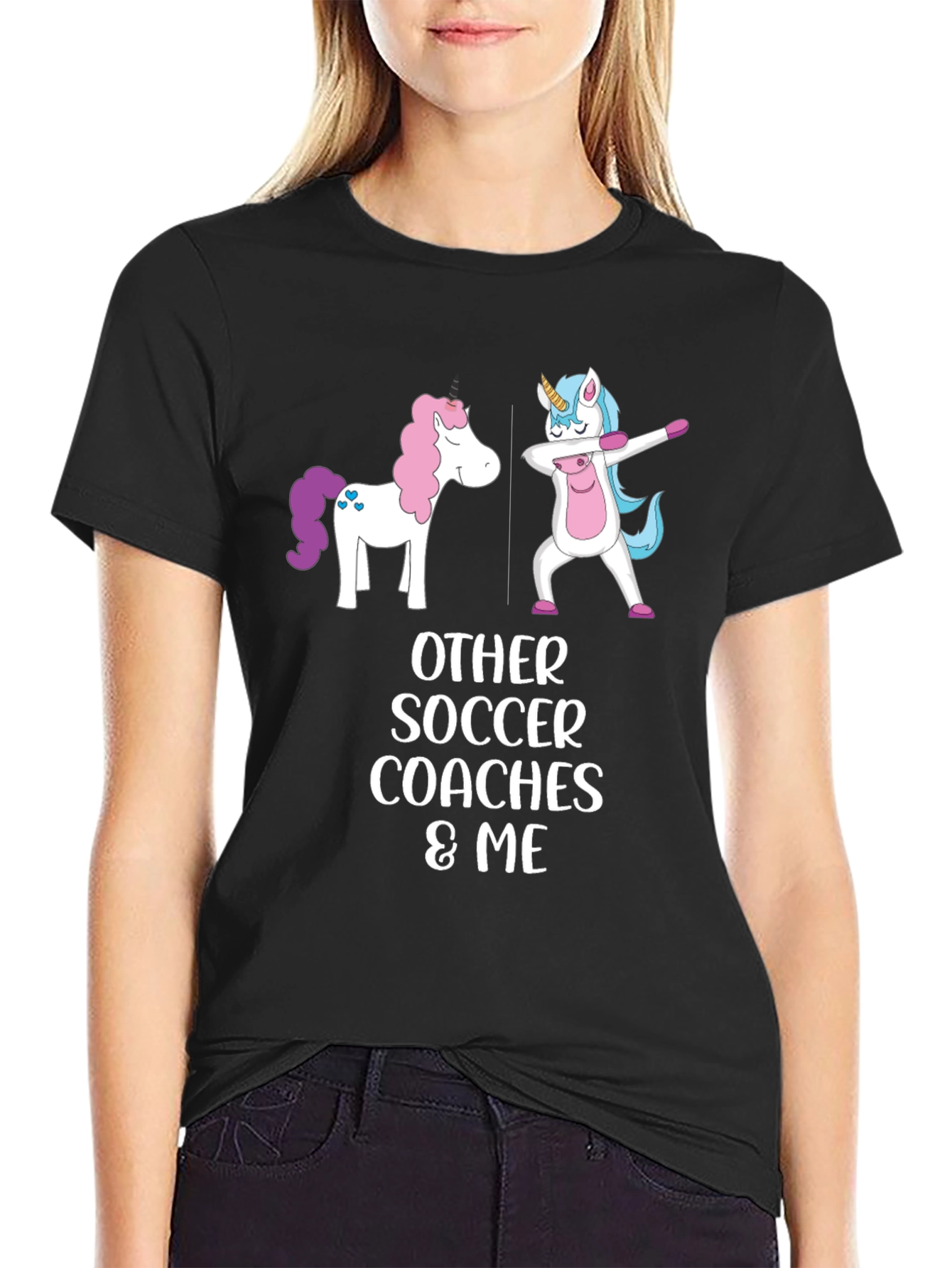 Unicorn Soccer Coach Graphic T-Shirt