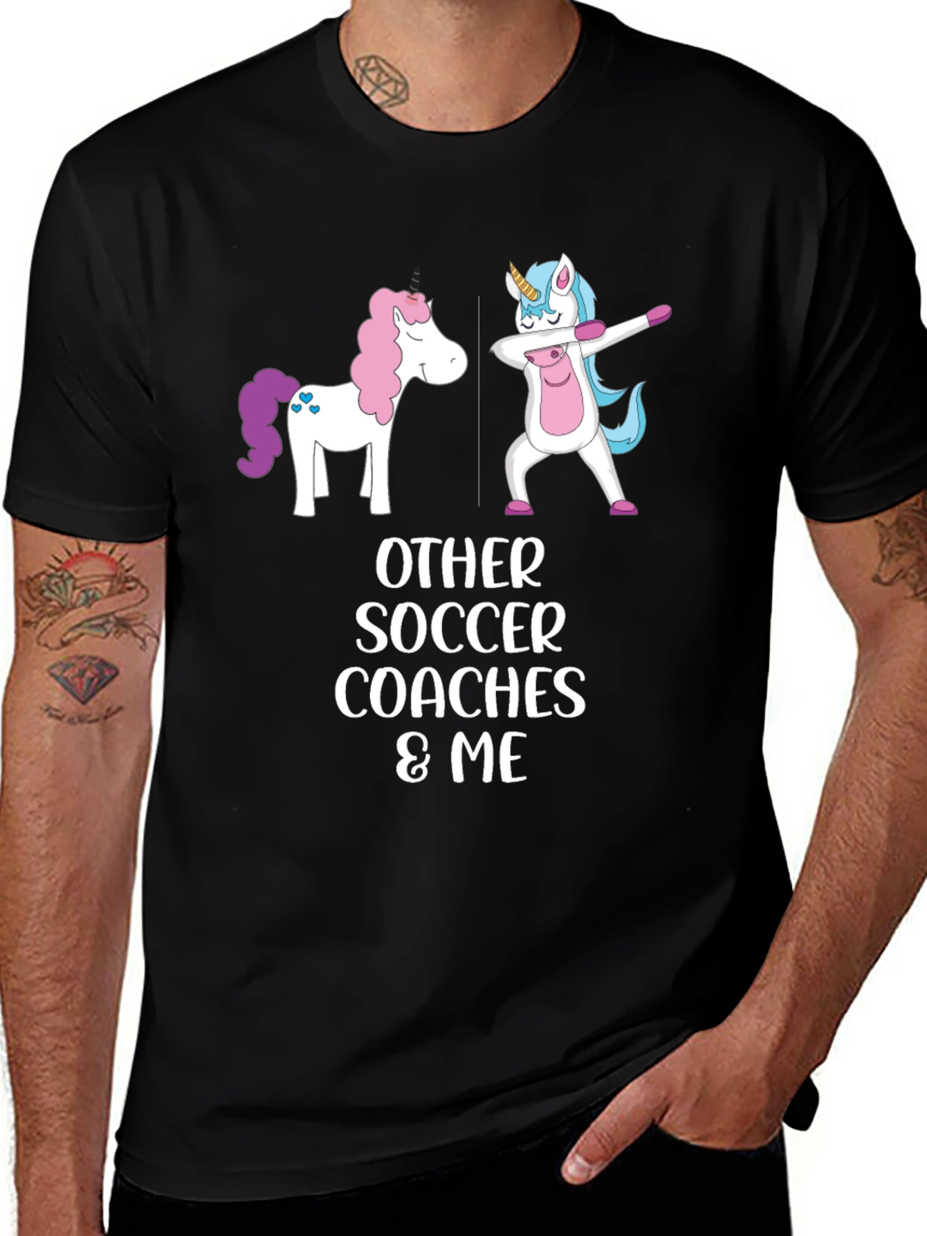 Unicorn Soccer Coach Graphic T-Shirt