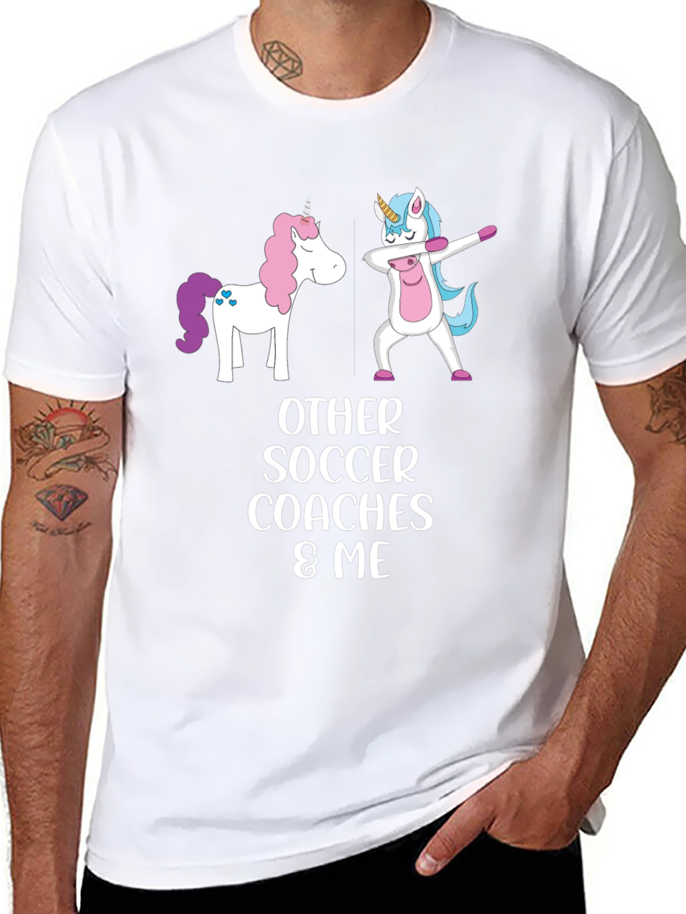 Unicorn Soccer Coach Graphic T-Shirt