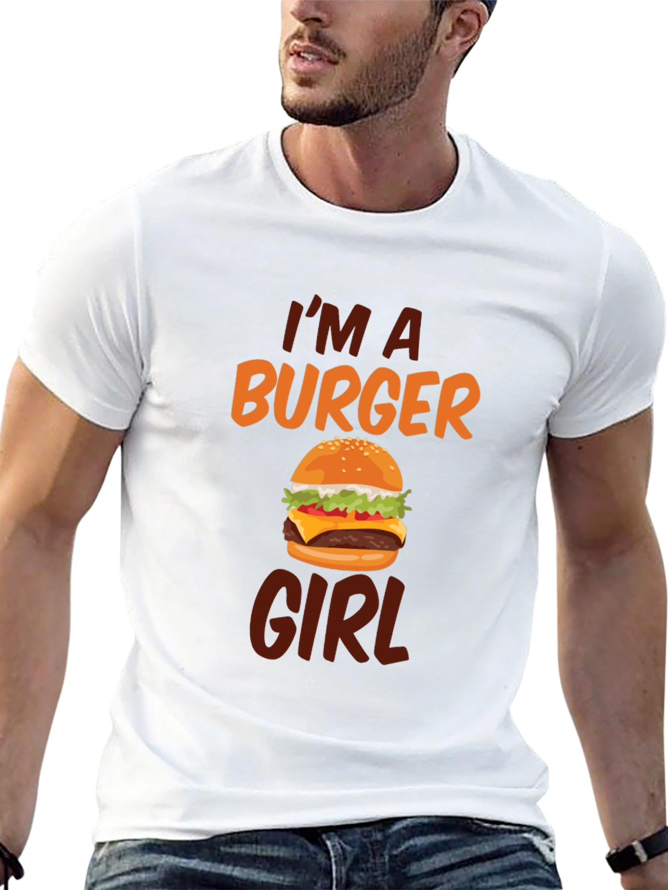 Burger Girl T-Shirt - Novelty Graphic Tee
