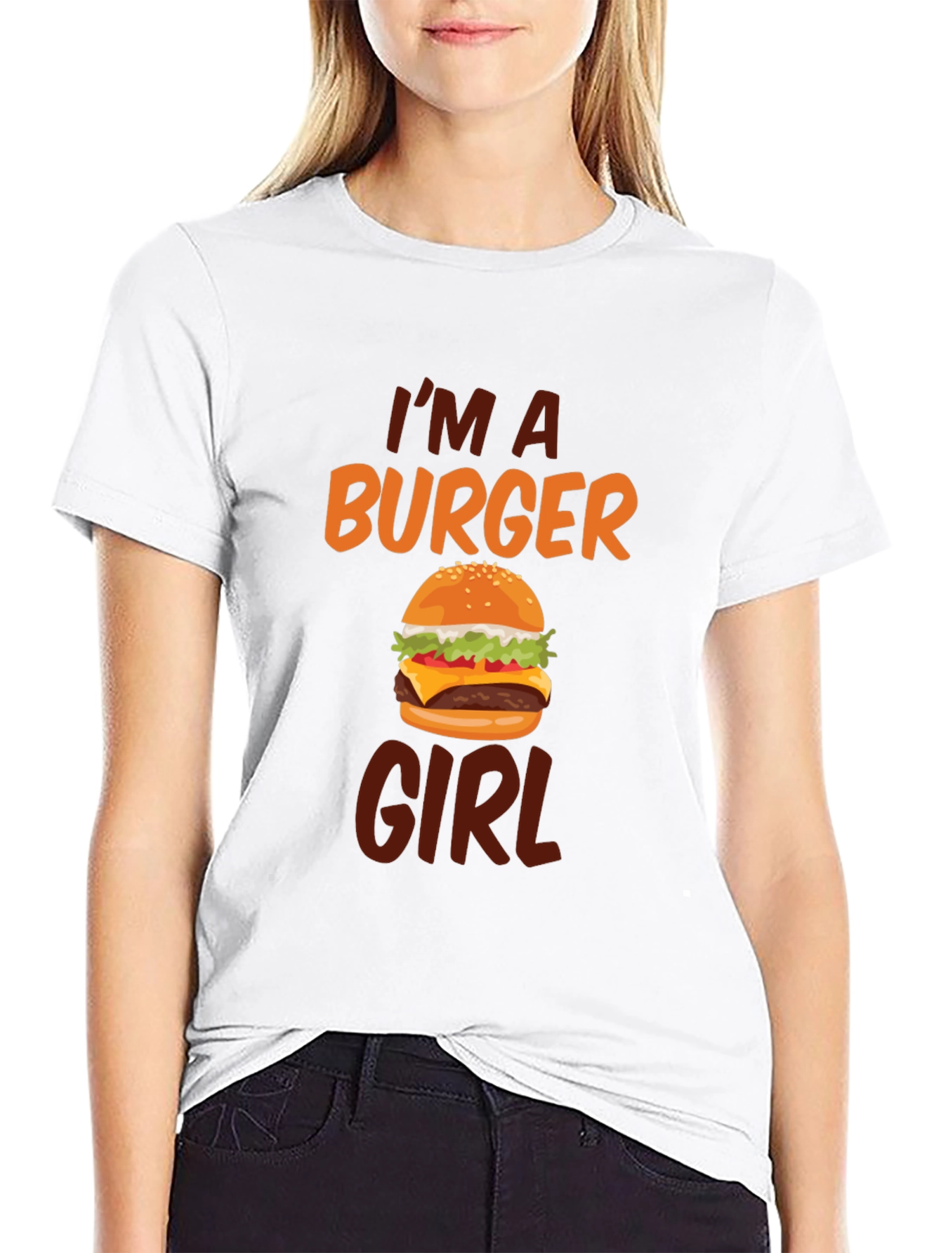Burger Girl T-Shirt - Novelty Graphic Tee