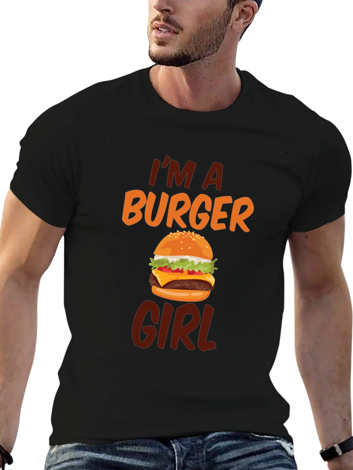 Burger Girl T-Shirt - Novelty Graphic Tee
