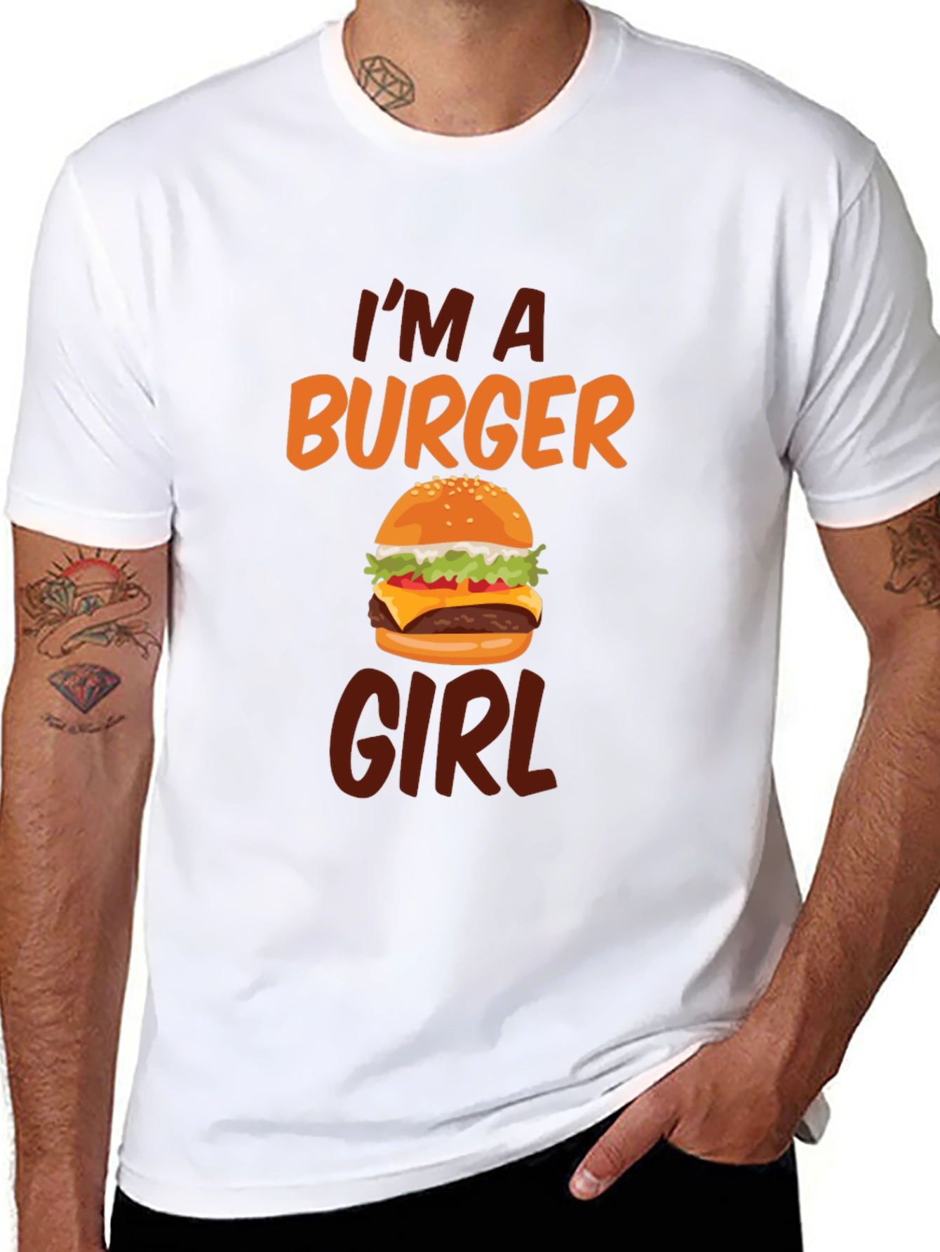 Burger Girl T-Shirt - Novelty Graphic Tee