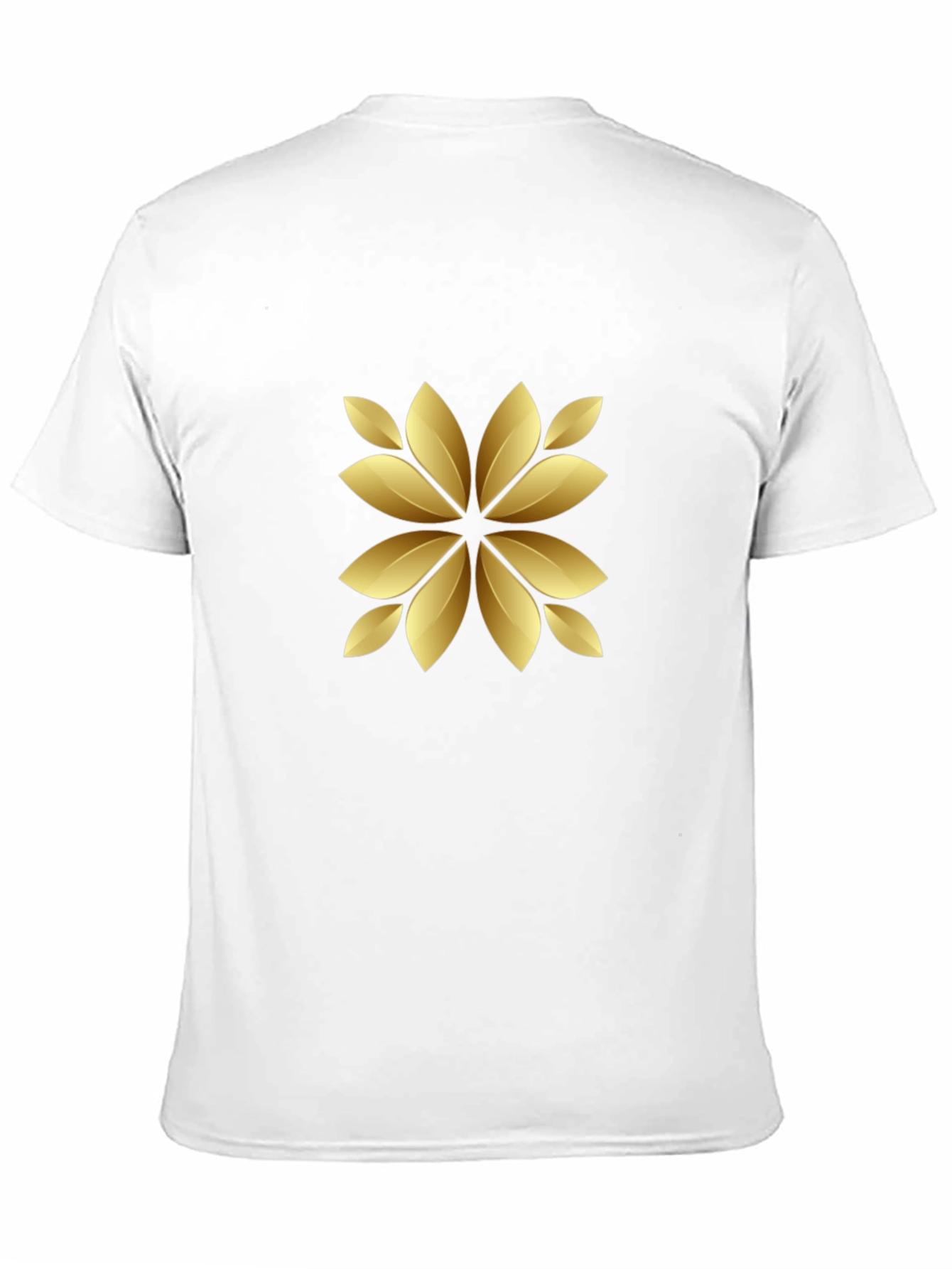 Elegant Black Tee with Golden Floral Design
