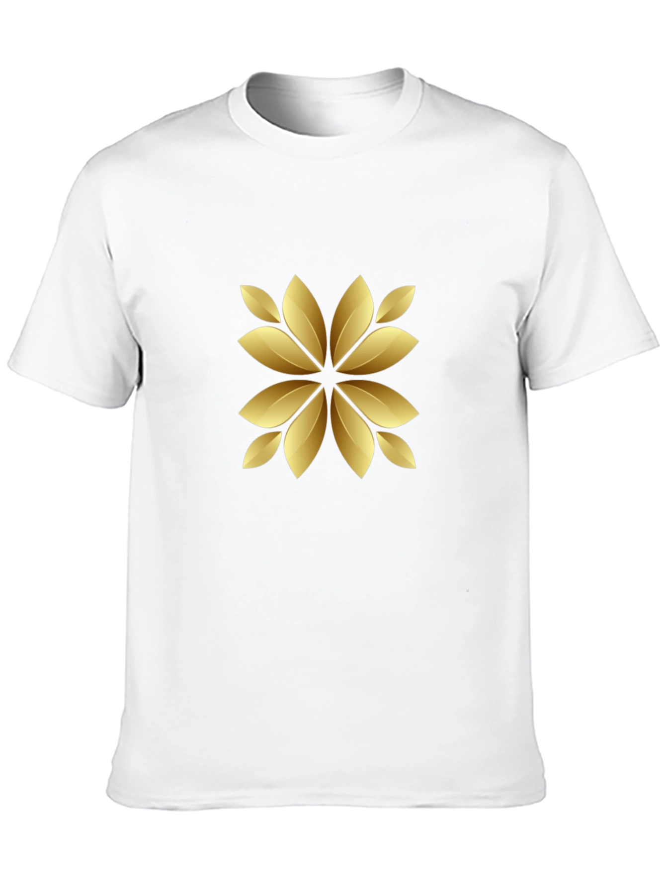 Elegant Black Tee with Golden Floral Design