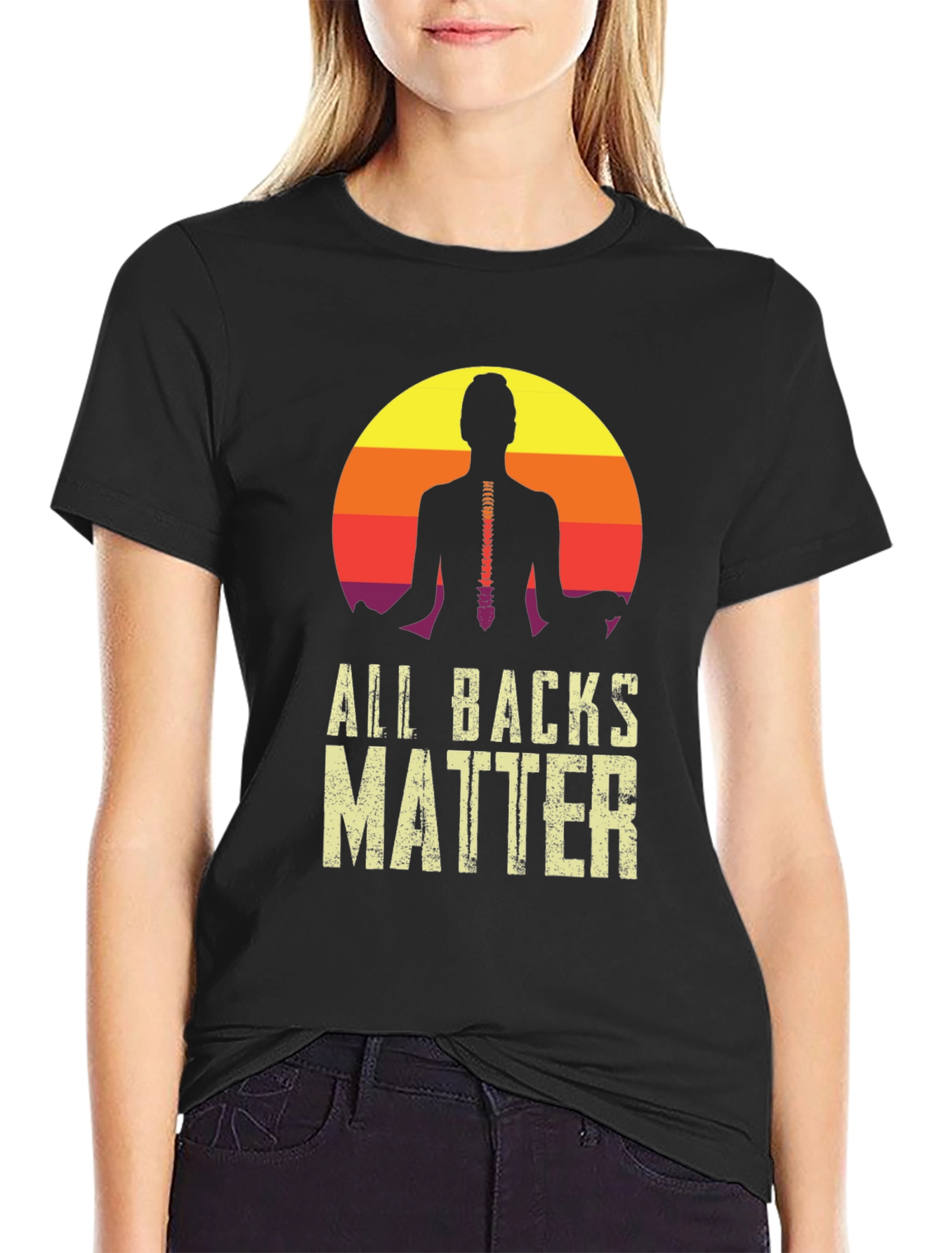 All Backs Matter Yoga Spine T-Shirt