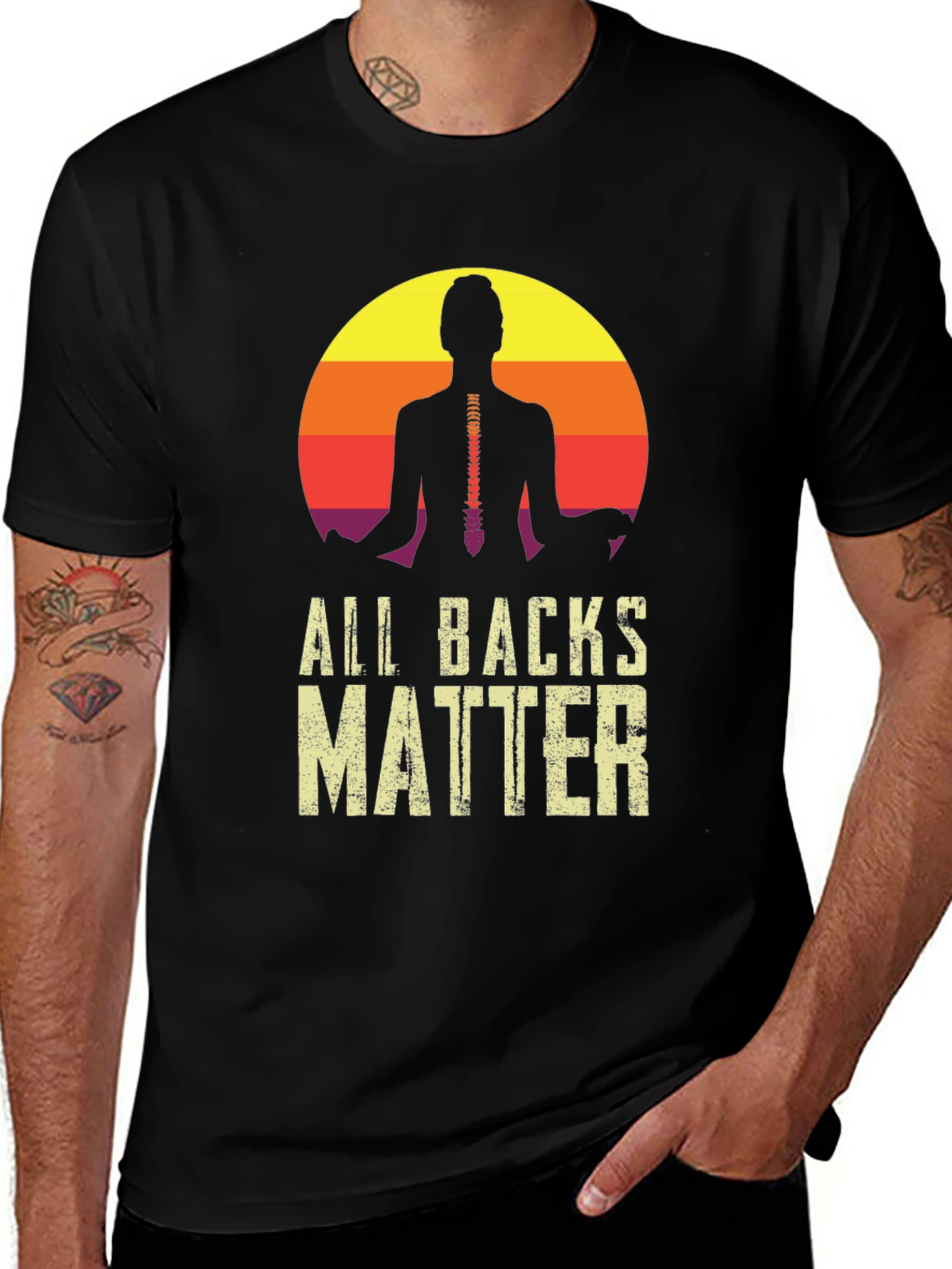 All Backs Matter Yoga Spine T-Shirt