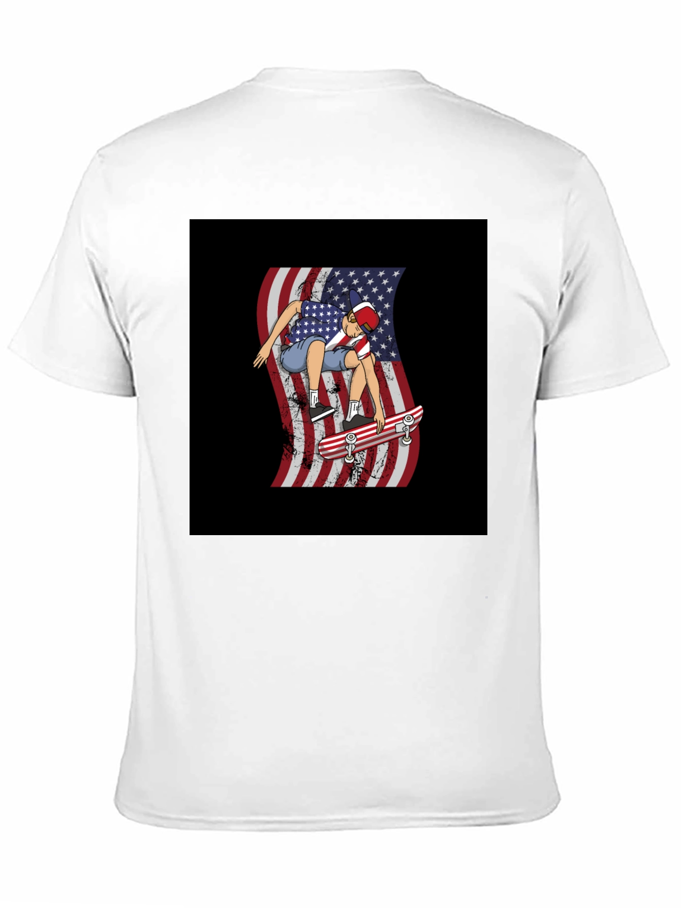 USA Flag Skateboarder Graphic Tee