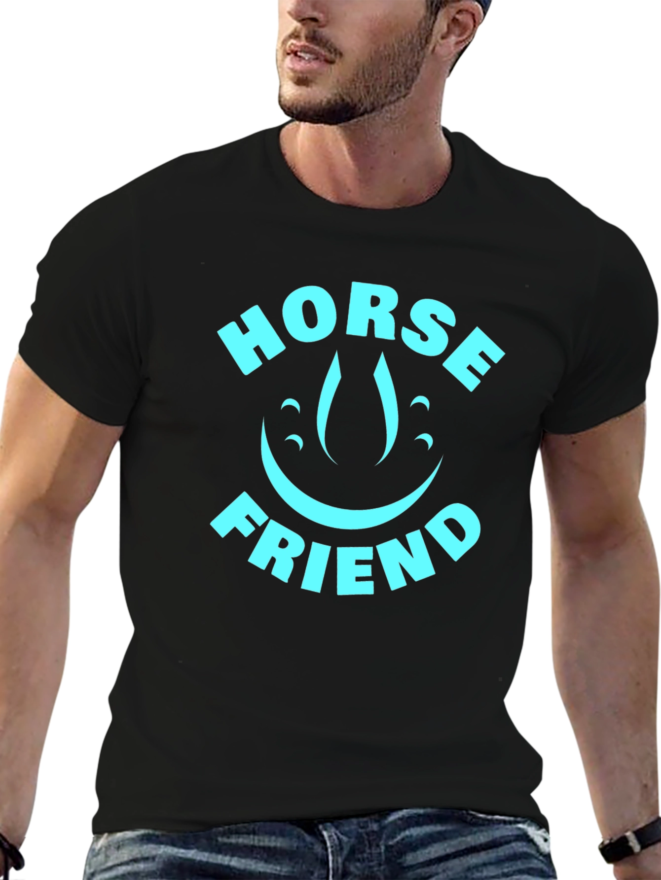 Horse Friend Graphic T-Shirt - Black