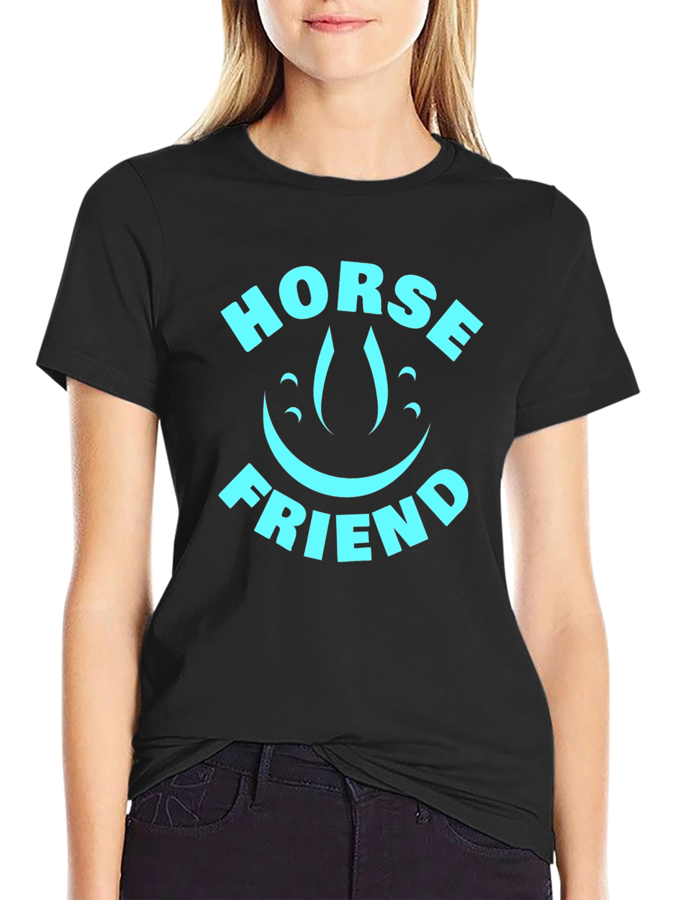 Horse Friend Graphic T-Shirt - Black
