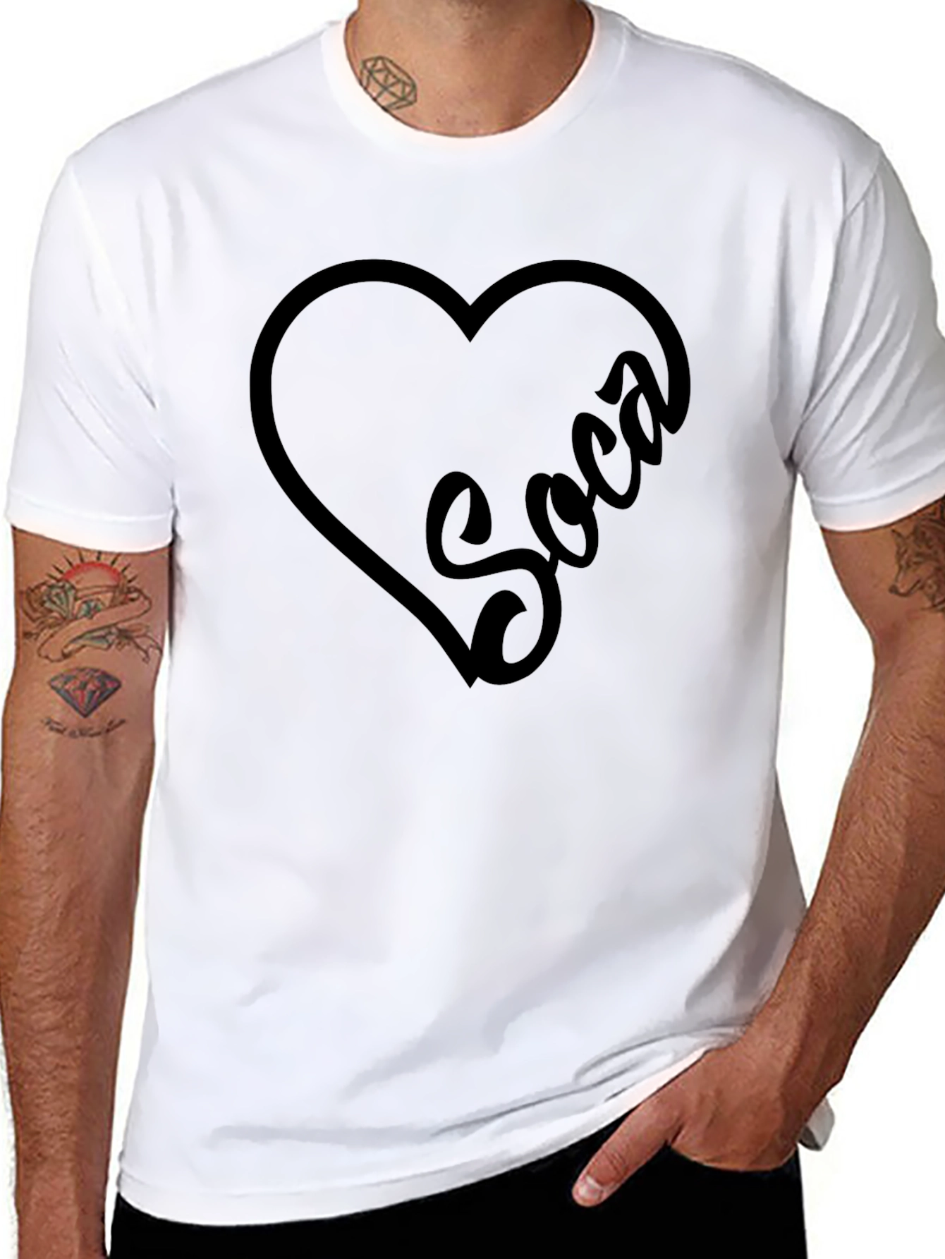 Soca Heart Graphic Black T-Shirt
