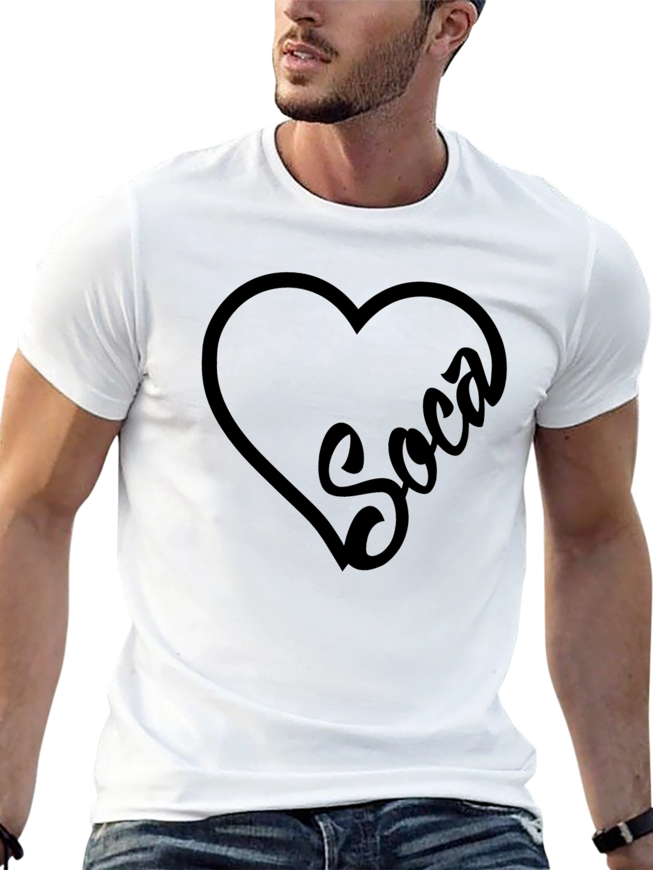Soca Heart Graphic Black T-Shirt
