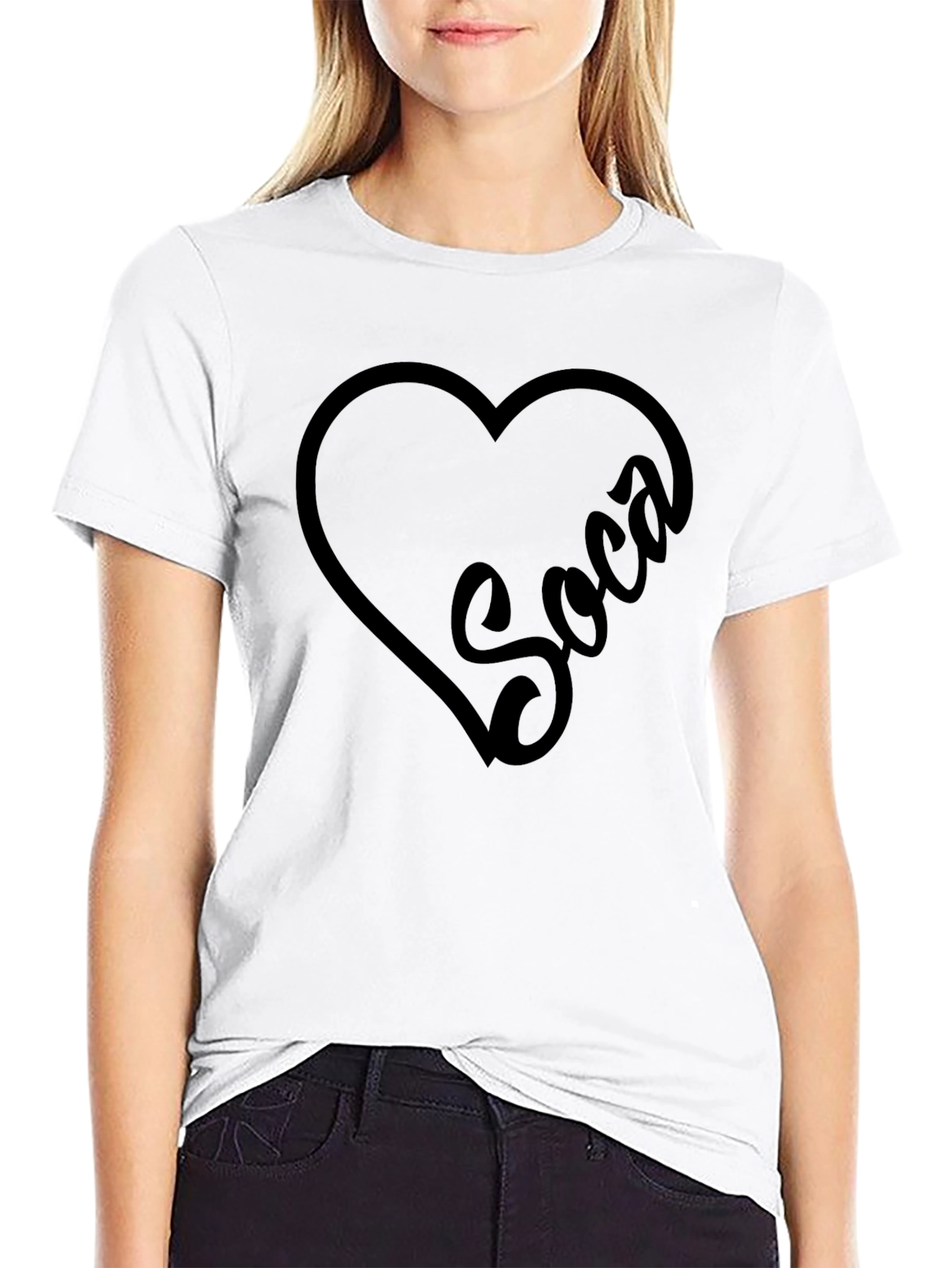 Soca Heart Graphic Black T-Shirt